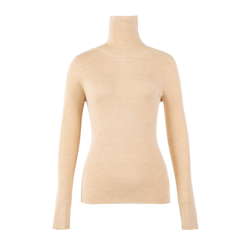 OEM Custom New Herbst Winter Slim Rollkragenpullover aus 100 % Wolle für Damen