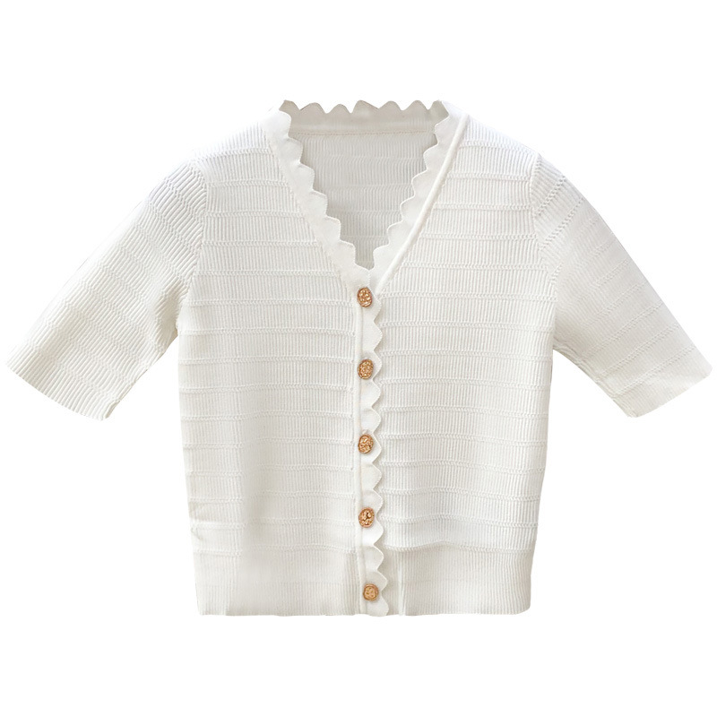 OEM Factory Custom Sommer Designer Damen Strickwaren Strickshirt Tops Pullover Strickjacke für Damen