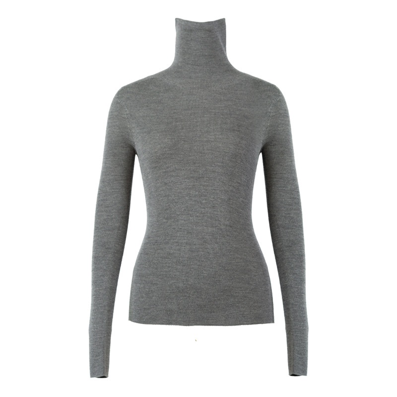 OEM Custom New Herbst Winter Slim Rollkragenpullover aus 100 % Wolle für Damen
