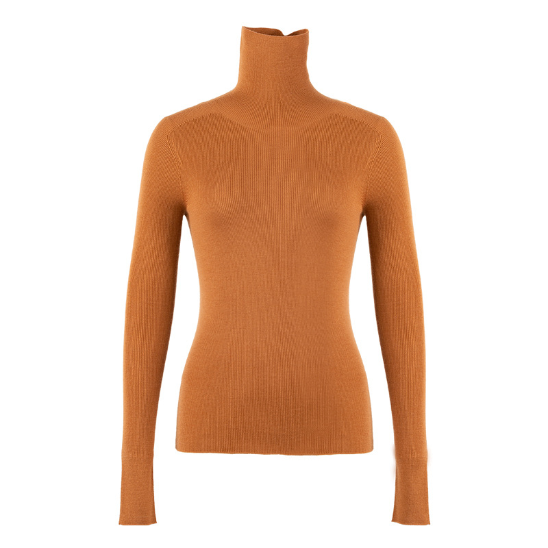 OEM Custom New Herbst Winter Slim Rollkragenpullover aus 100 % Wolle für Damen
