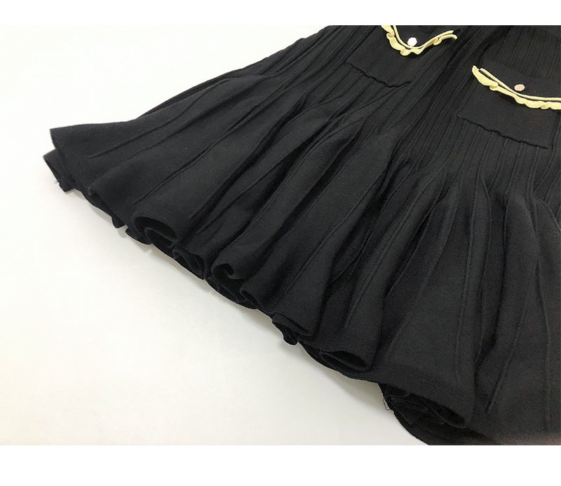 OEM Factory Custom Frühling Sommer Kurzarm Plissee Damen Strickpulloverkleid