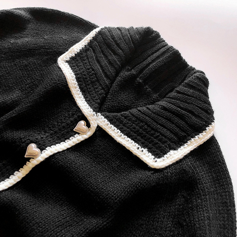 OEM Factory Custom Herbst Winter Damen Strickwaren Polo Neck Strickpullover Mantel Jacke Strickjacke für Damen