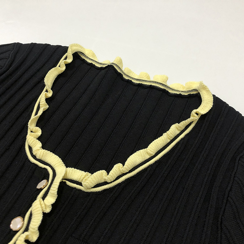 OEM Factory Custom Frühling Sommer Kurzarm Plissee Damen Strickpulloverkleid