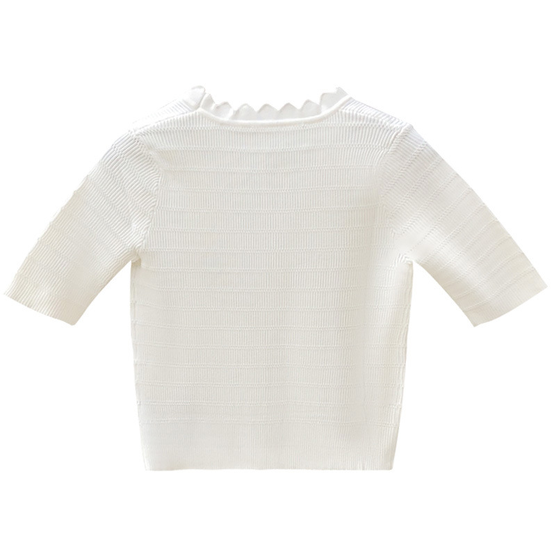 OEM Factory Custom Sommer Designer Damen Strickwaren Strickshirt Tops Pullover Strickjacke für Damen