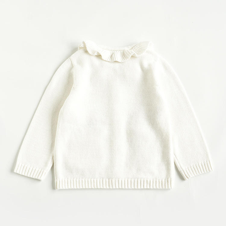 Soem-kundenspezifischer langärmliger Winter-Kaninchenstrick-Cardigan-Pullover-Mantel des Mädchens mit Knöpfen für Kindermädchen