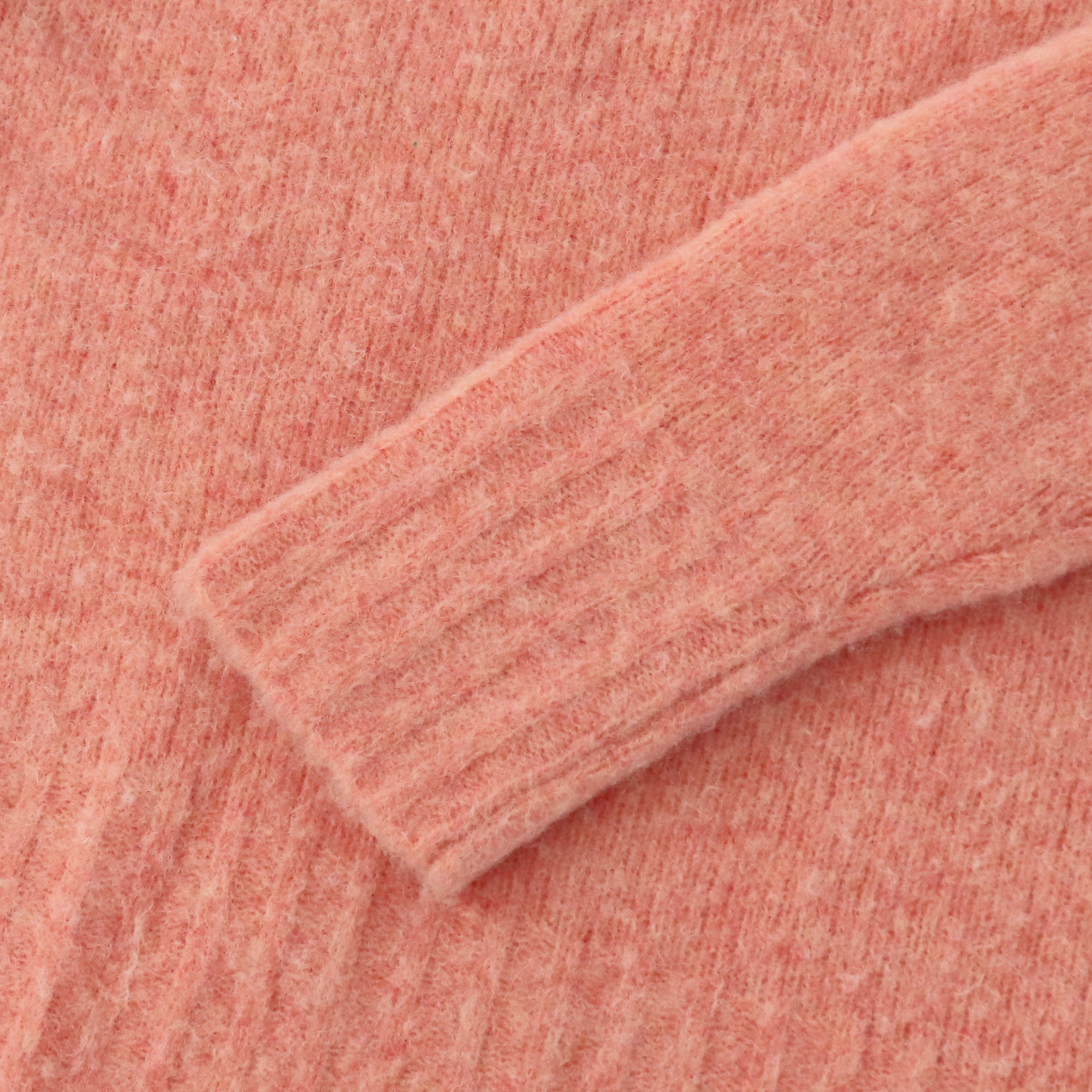 Herbst Winter OEM Factory Custom Pink Langarm Rundhals Damen Pullover Strickpullover