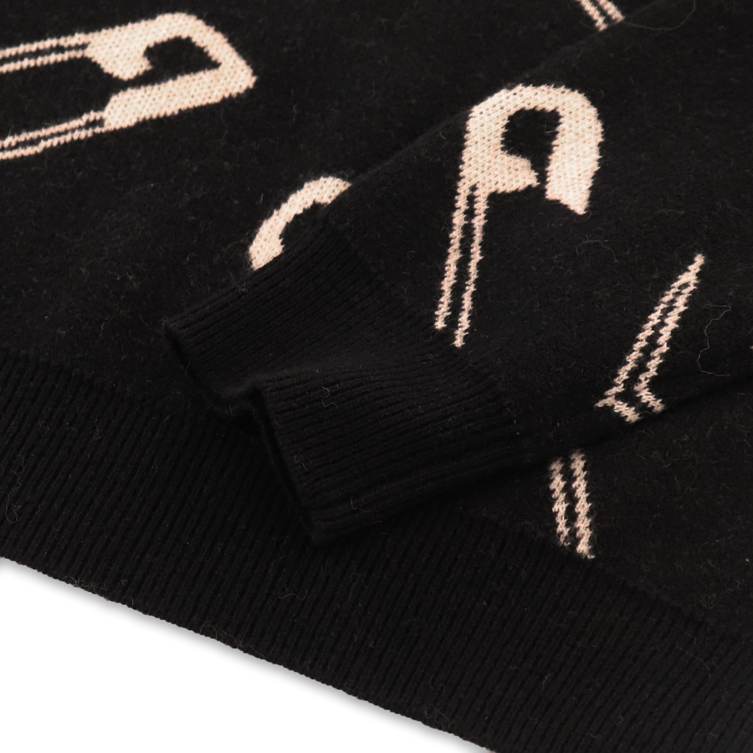 Herbst-Winter-Soem-kundenspezifischer schwarzer Druck-lange Hülsen-Frauen-Pullover-Strickpullover