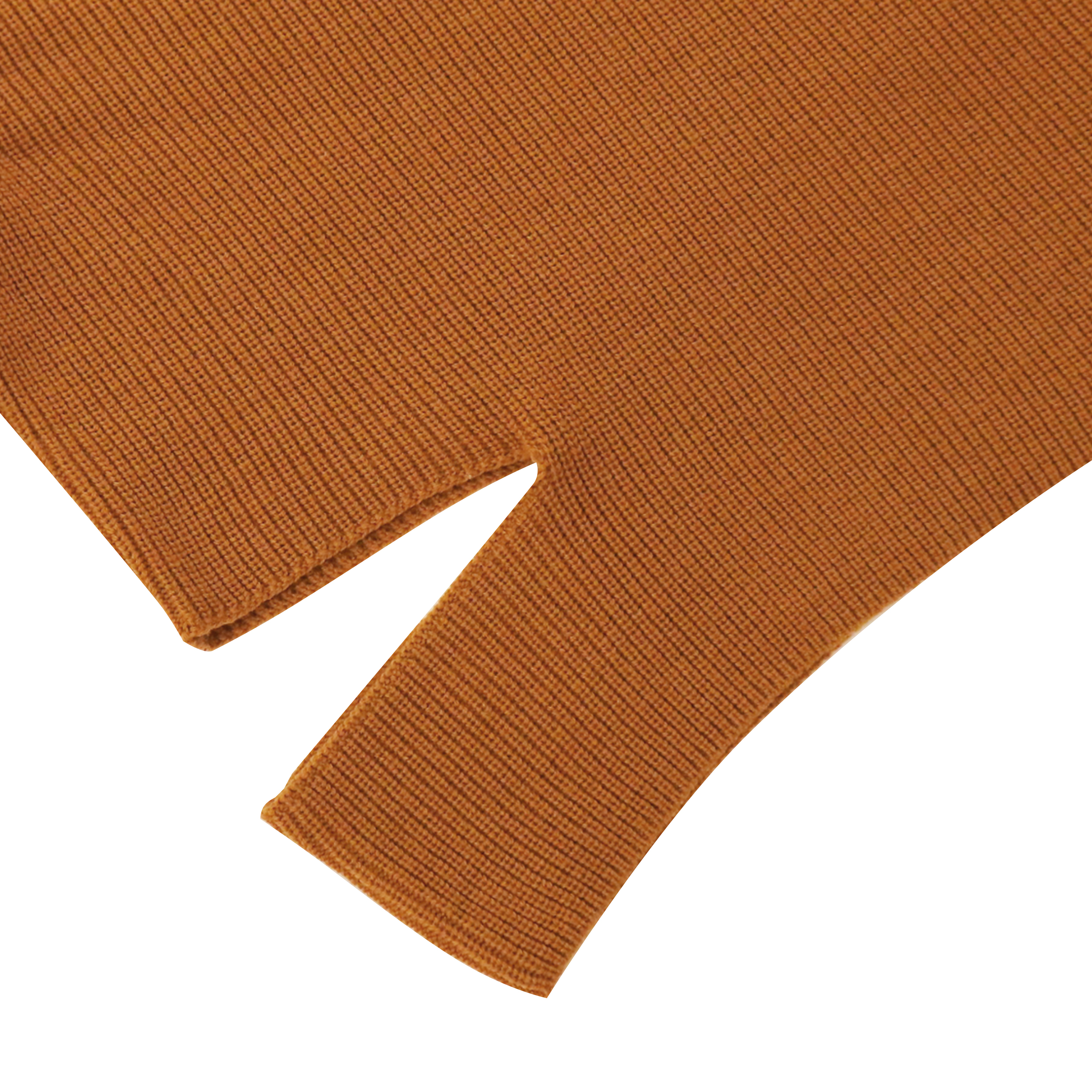 Herbst Winter OEM Hersteller Custom Langarm Rundhalsausschnitt Khaki Unregelmäßiger Damen Pullover Strickpullover