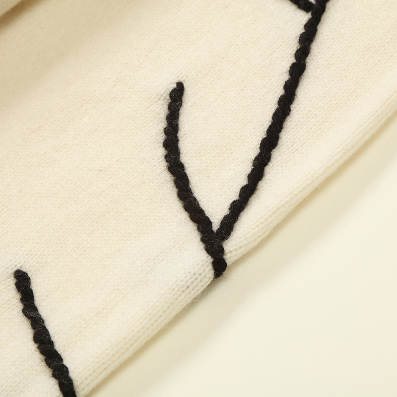 Benutzerdefinierte gehäkelte gemischte O-Ausschnitt-Kaschmir-Druck-Pullover-Damen-Strickjacke