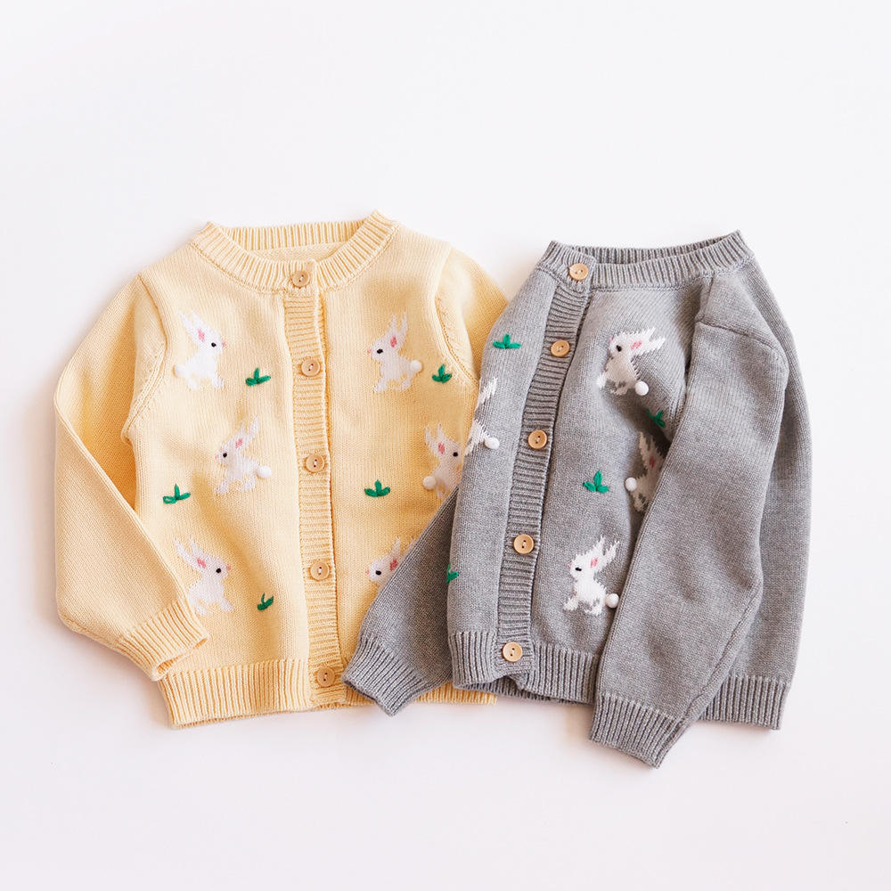 OEM Factory Custom Kinder Baby Pullover Strickjacke Strick Frühling Langarm Strickjacke Pullover für Baby Mädchen