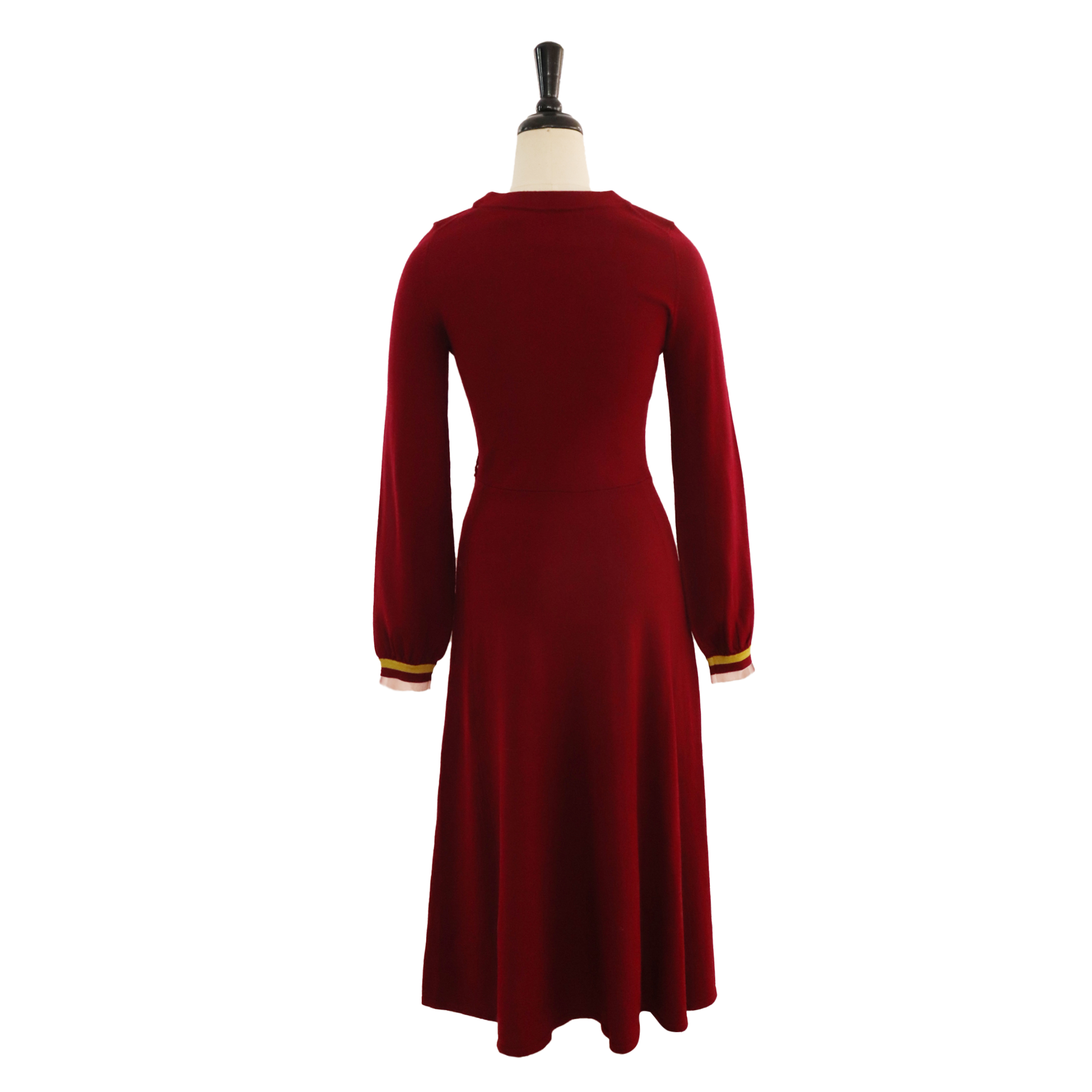 Winter-Soem-Fabrik-kundenspezifisches langes Hülsen-rotes gefaltetes dünnes Frauen-Pullover-Strick-Strickjacke-Kleid