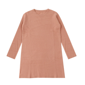 Herbst Winter OEM Factory Custom Langarm Rosa Lose Damen Pullover Strickpullover Kleid