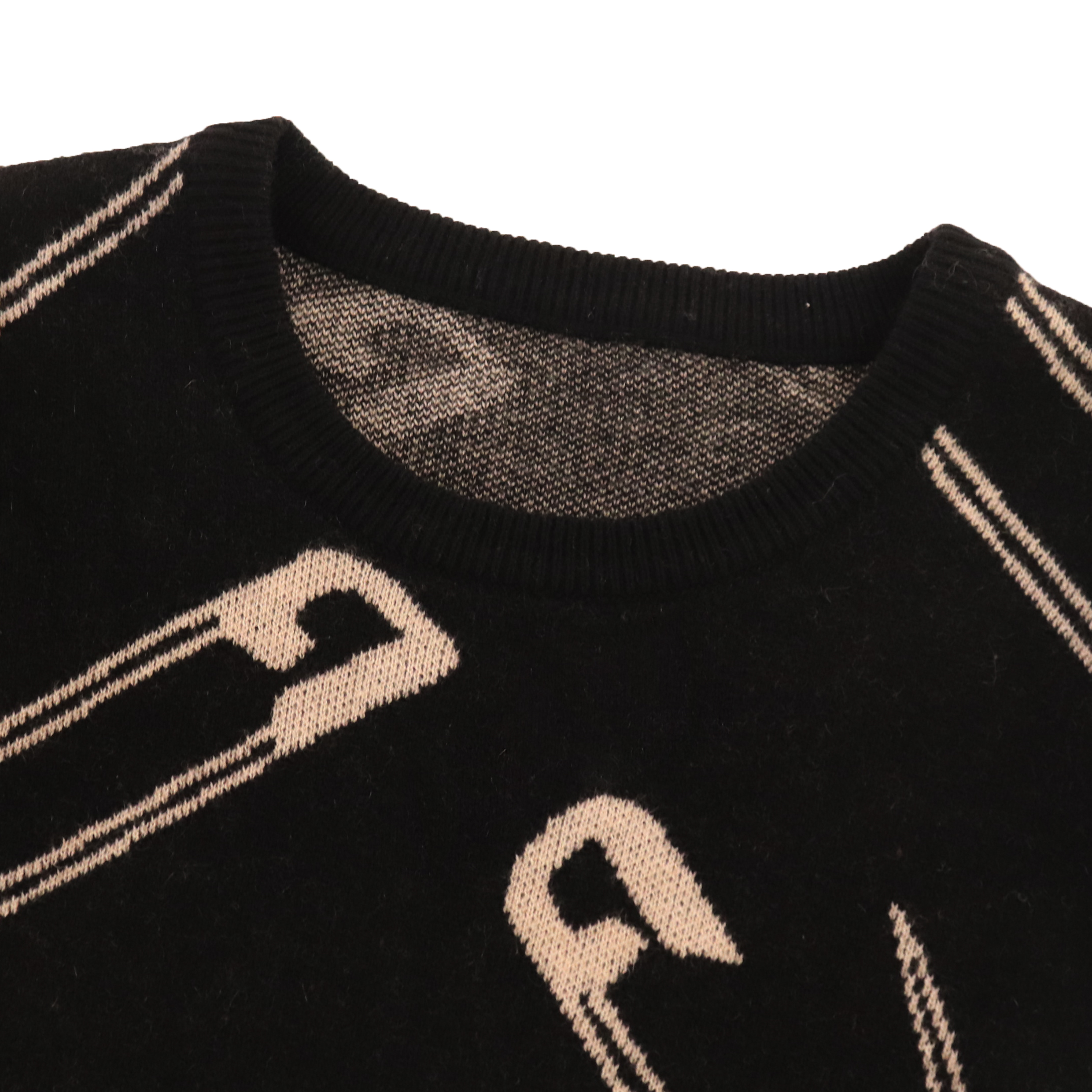 Herbst-Winter-Soem-kundenspezifischer schwarzer Druck-lange Hülsen-Frauen-Pullover-Strickpullover