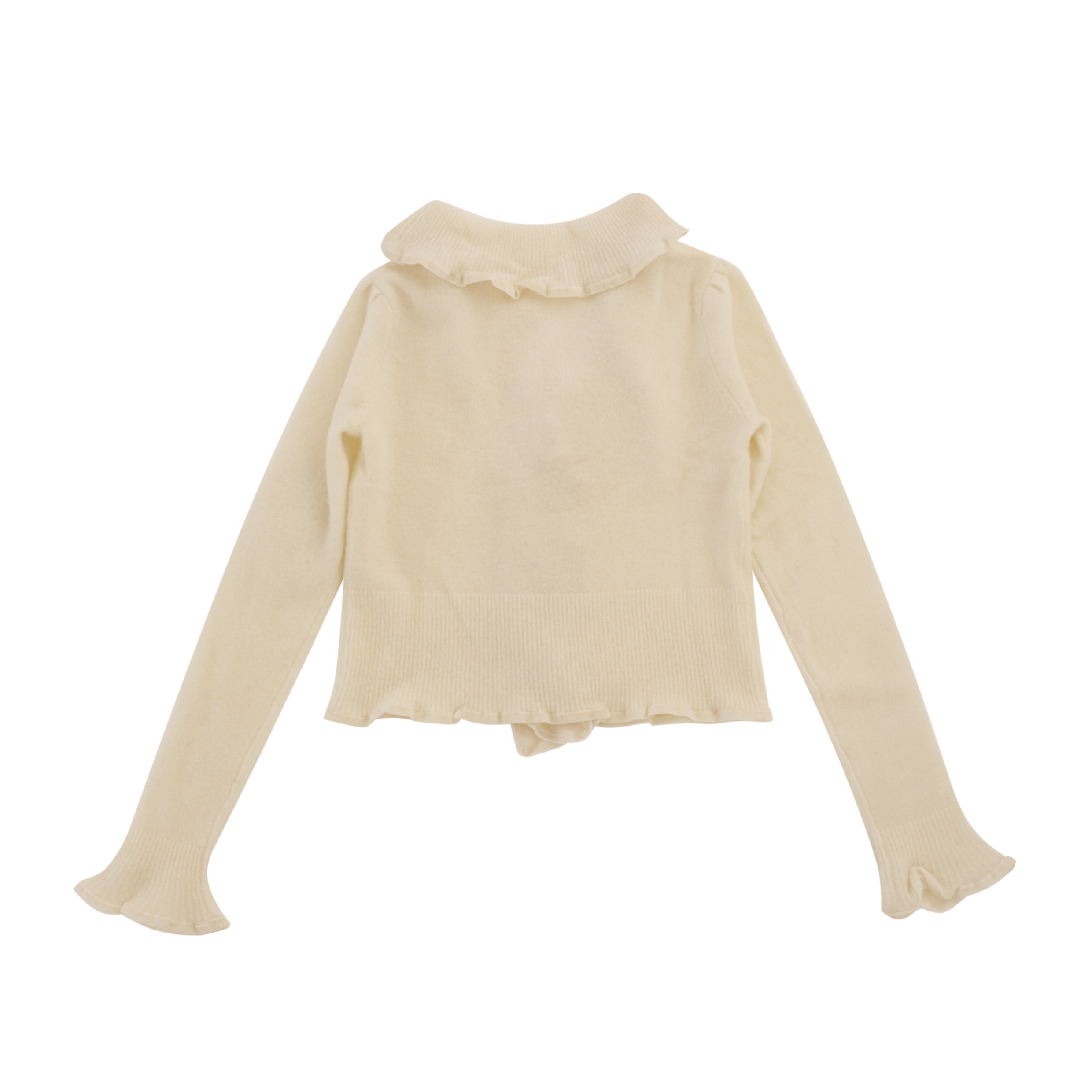 Soem-Fabrik-kundenspezifische weiße Blatt-Hülsen-Frauen-Damen-Kurzschluss-Strickpullover-Wolljacke