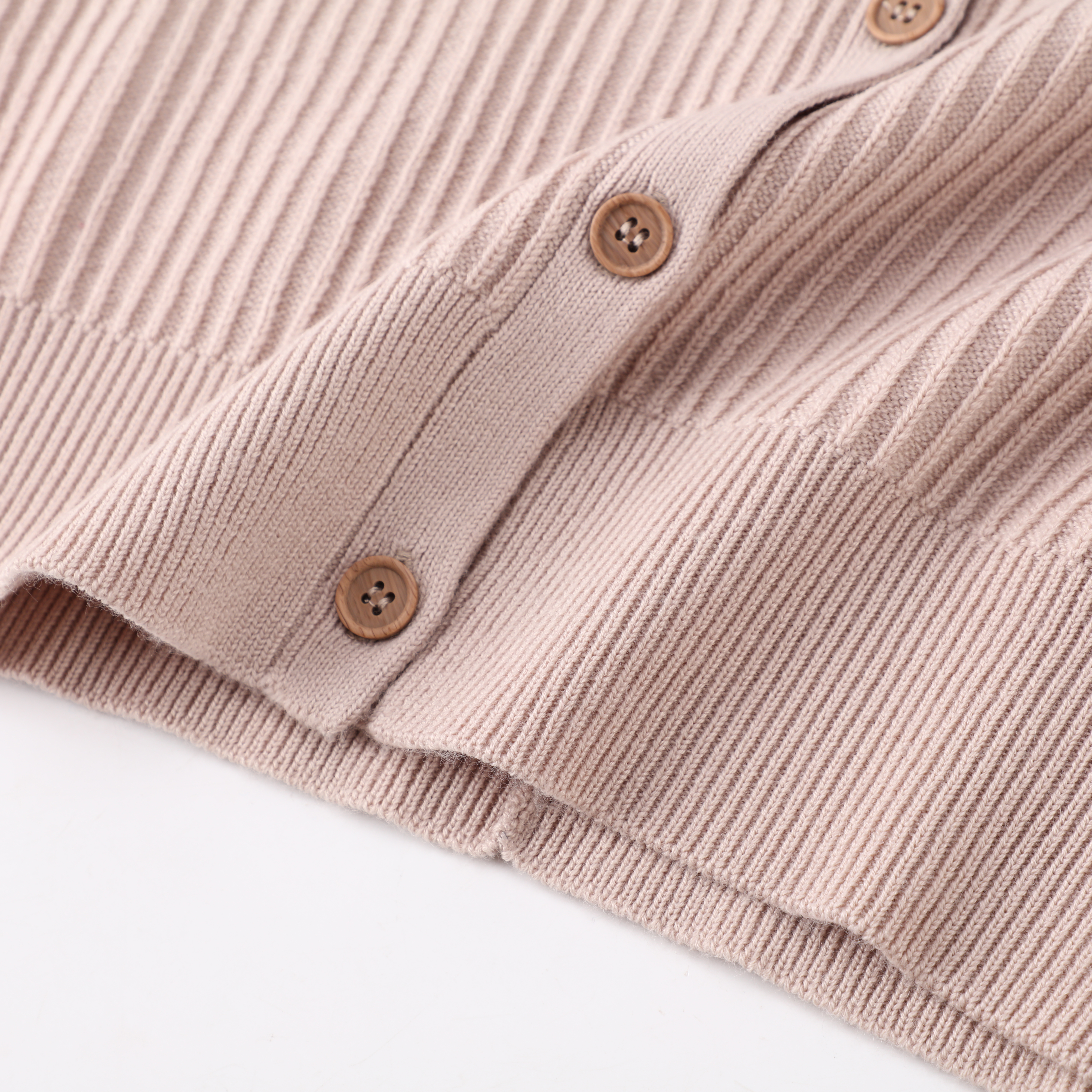 Frühling Herbst OEM Custom Rosa Langarm Baumwolle V-Ausschnitt Damen Top Strickpullover Strickjacke