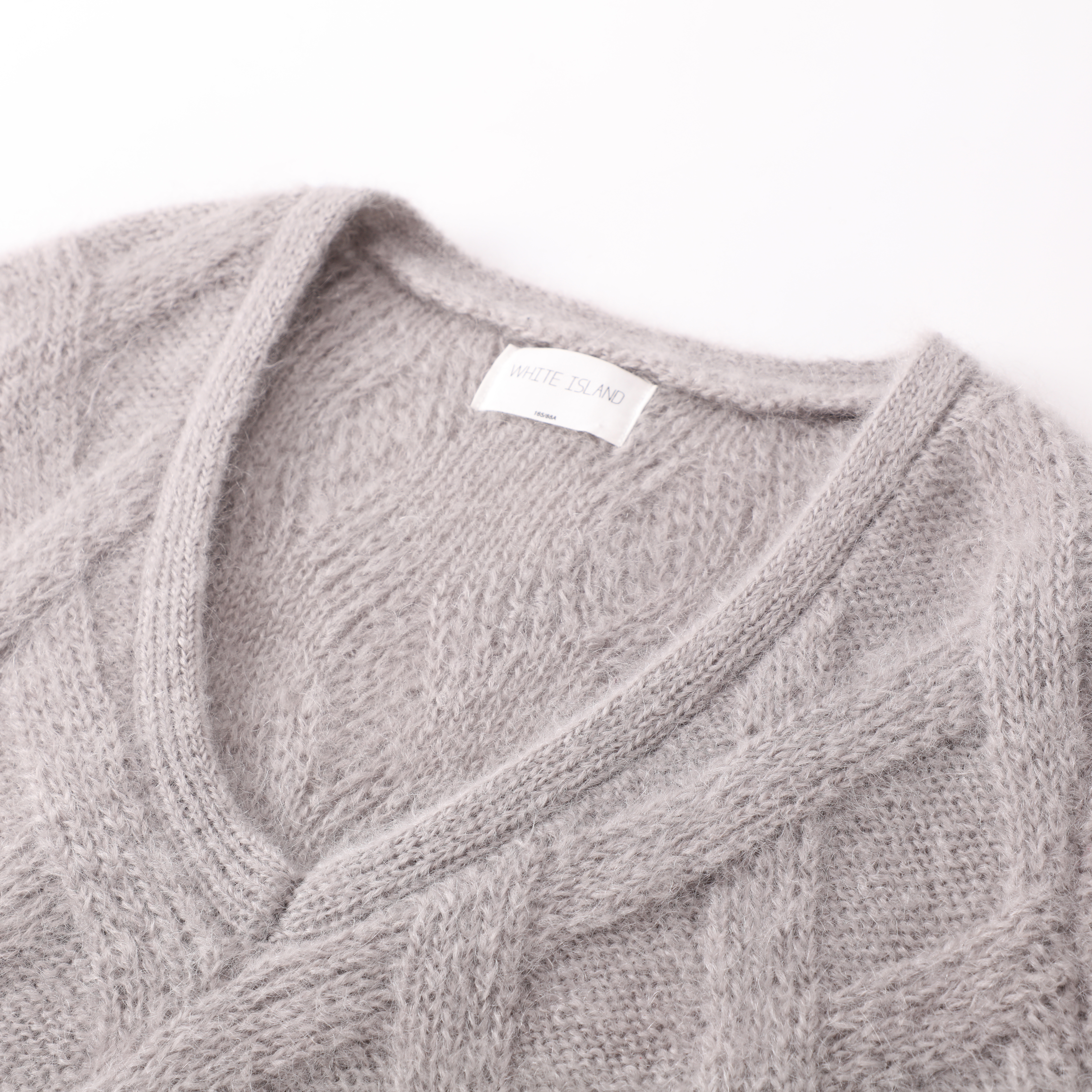 Herbst Winter OEM Factory Fashion New Custom Langarm Wolle V-Ausschnitt Grau Damen Pullover Strickpullover