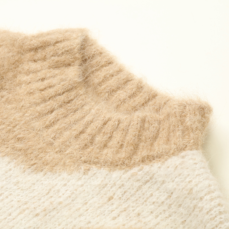 Herbst Winter OEM Factory Custom Wolle Langarm Damen Pullover Strick-Jacquard-Pullover 