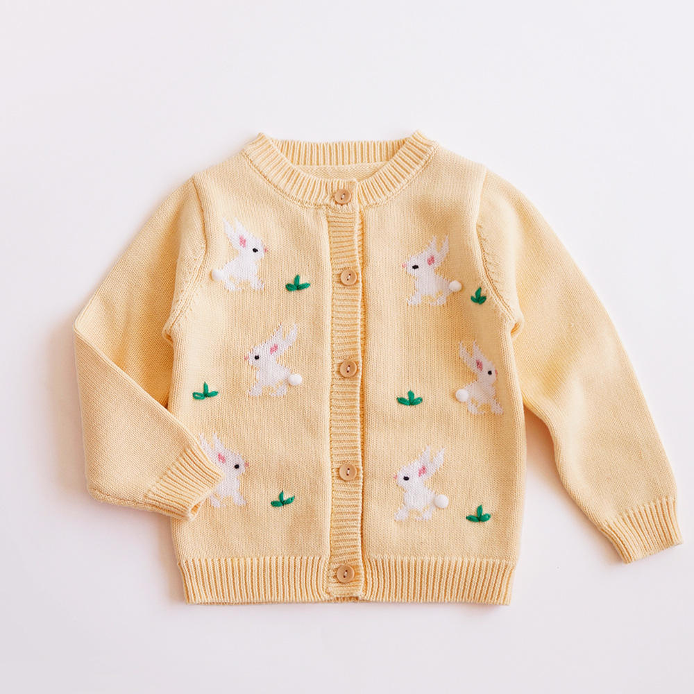 OEM Factory Custom Kinder Baby Pullover Strickjacke Strick Frühling Langarm Strickjacke Pullover für Baby Mädchen