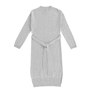 Herbst Winter OEM Factory Custom Langarm Solid Damen Pullover Strickpullover Kleid