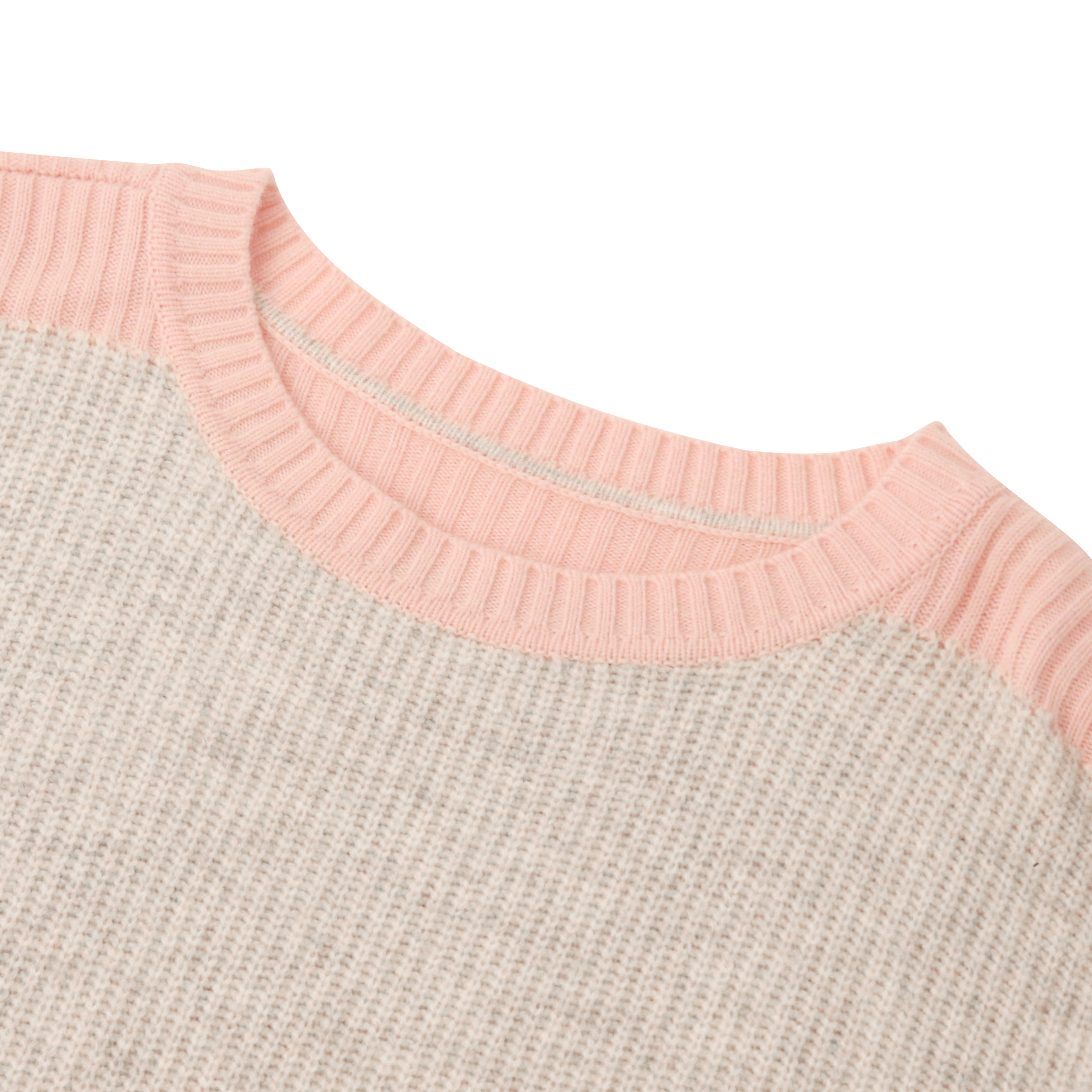 Herbst Winter OEM Factory Custom Langarm Kontrastfarbe Kaschmir Damen Pullover Strickpullover