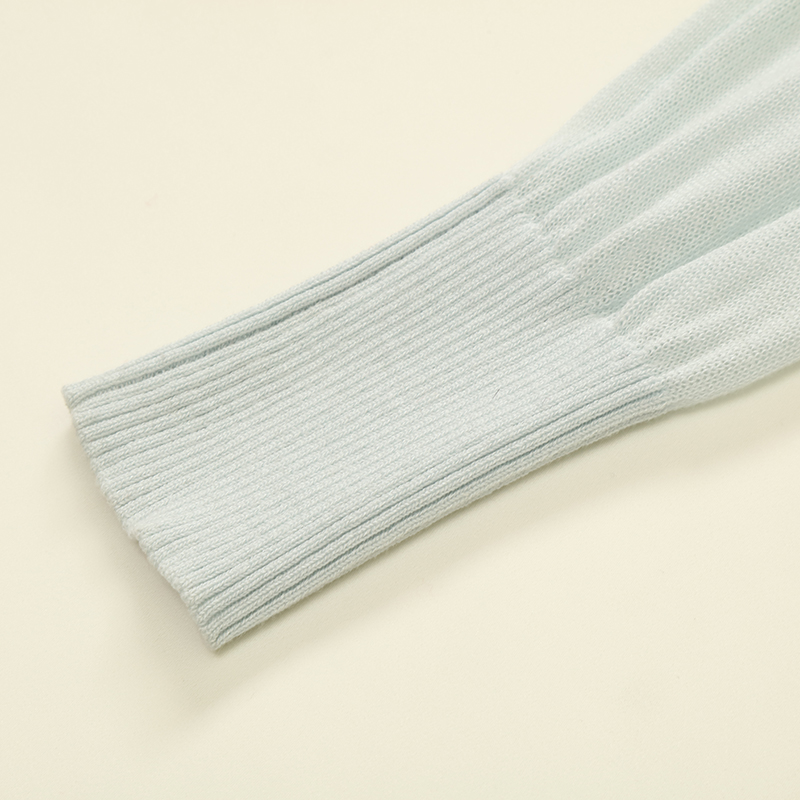 Tencel-Leinenmischung OEM Factory Custom Langarm-Beige-Damen-Shorts-Strickpullover-Cardigan