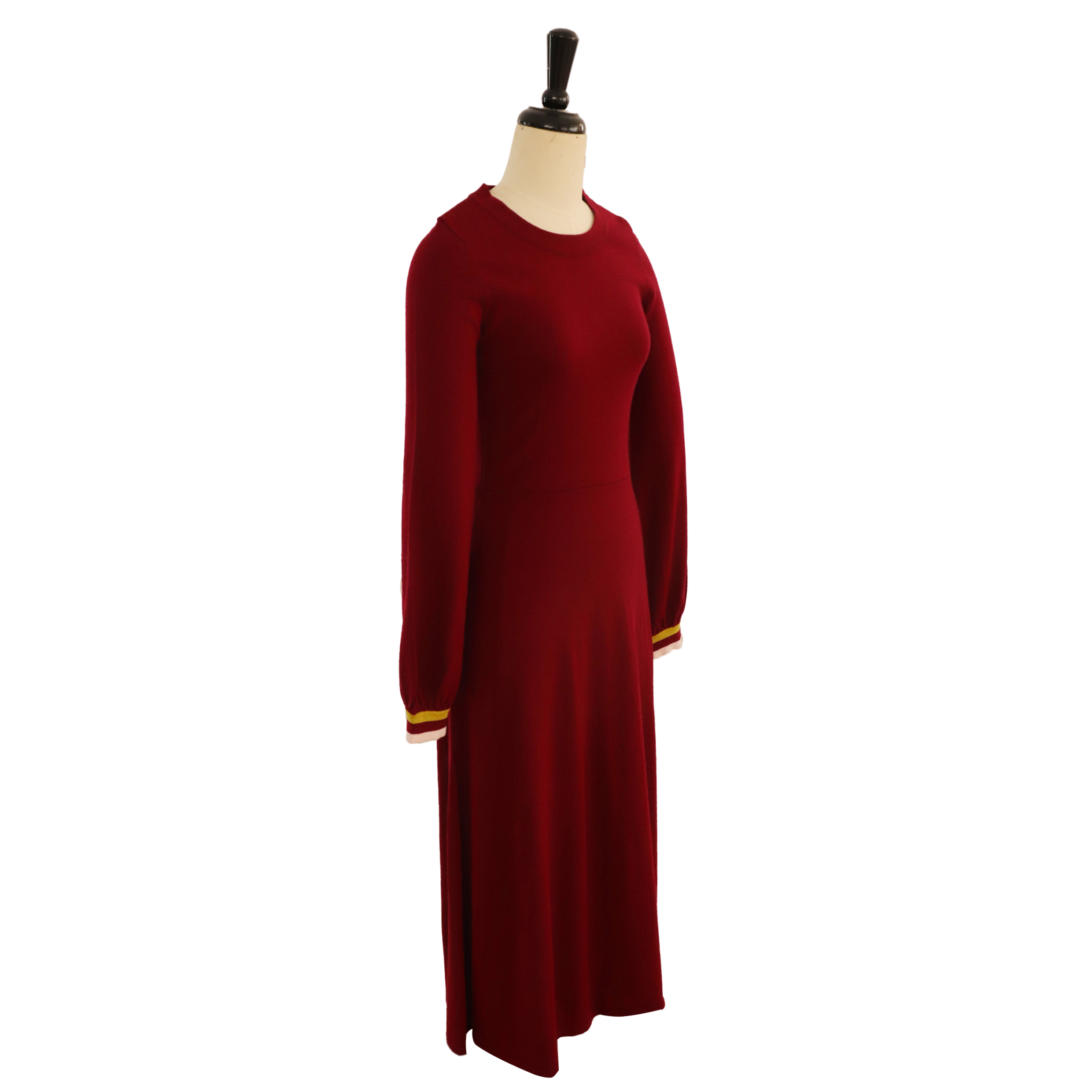 Winter-Soem-Fabrik-kundenspezifisches langes Hülsen-rotes gefaltetes dünnes Frauen-Pullover-Strick-Strickjacke-Kleid