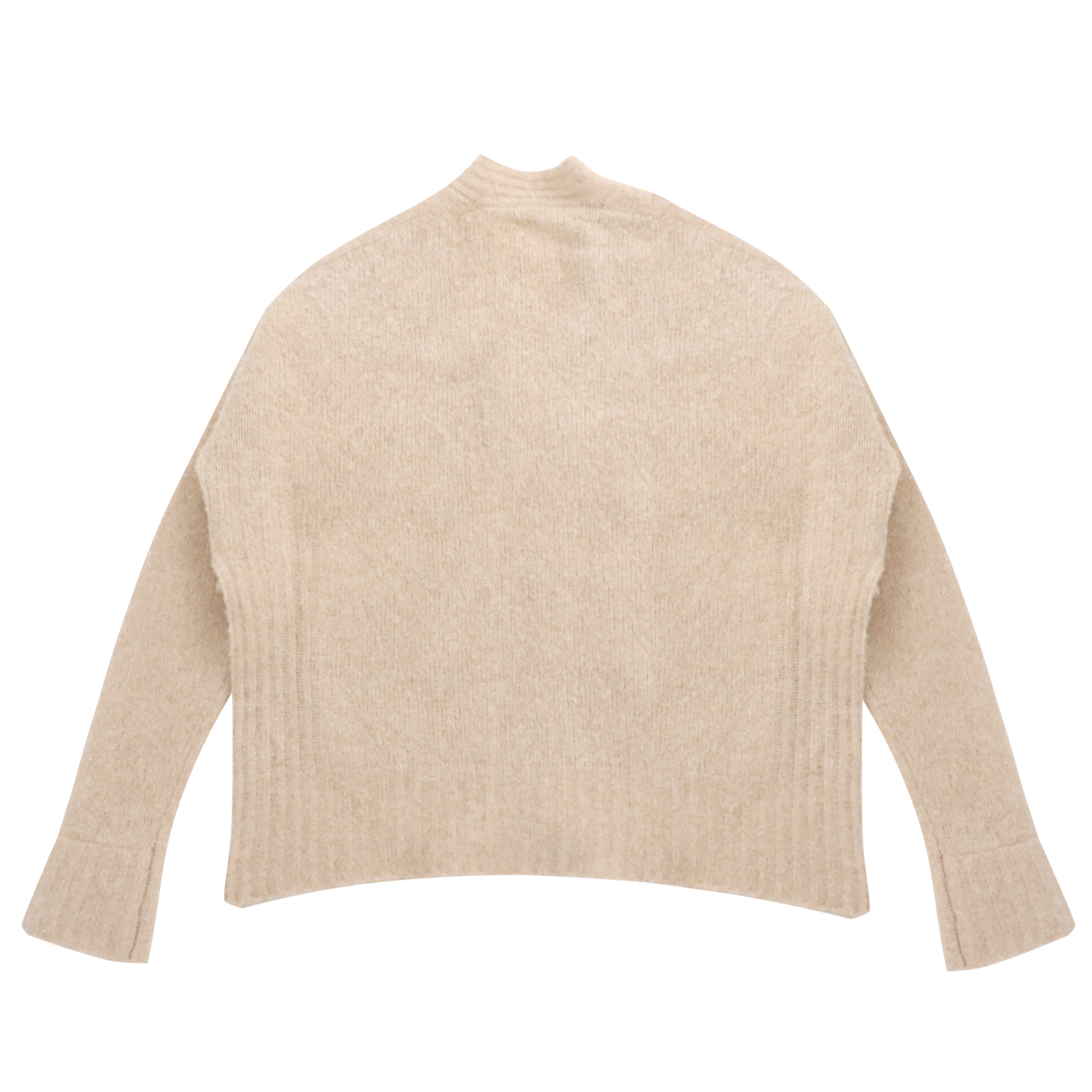 Herbst Winter Custom Beige Langarm V-Ausschnitt Damen Pullover Strickpullover mit Tasche