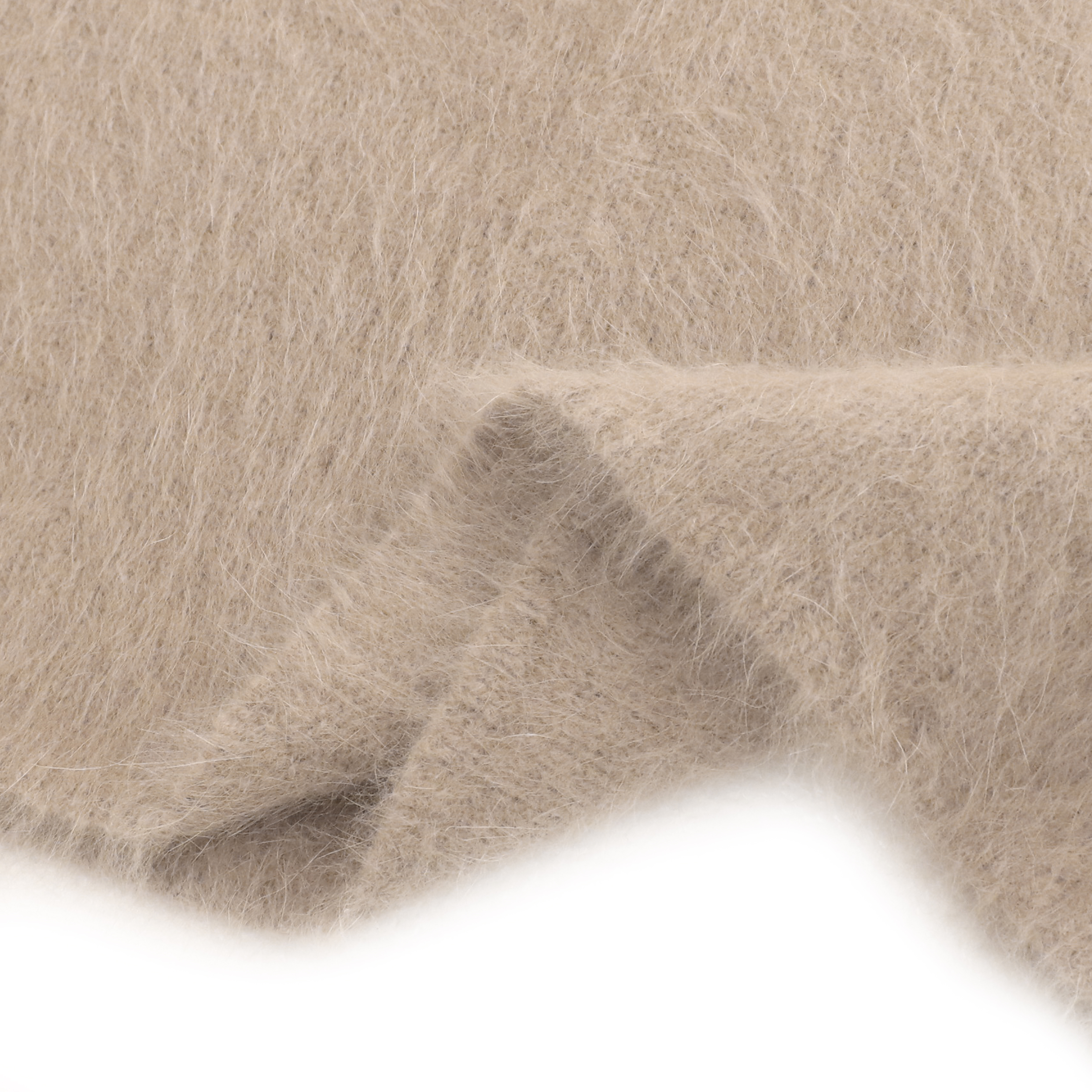 Herbst Winter OEM Factory Custom Langarm Wolle V-Ausschnitt Beige Damen Pullover Strickpullover