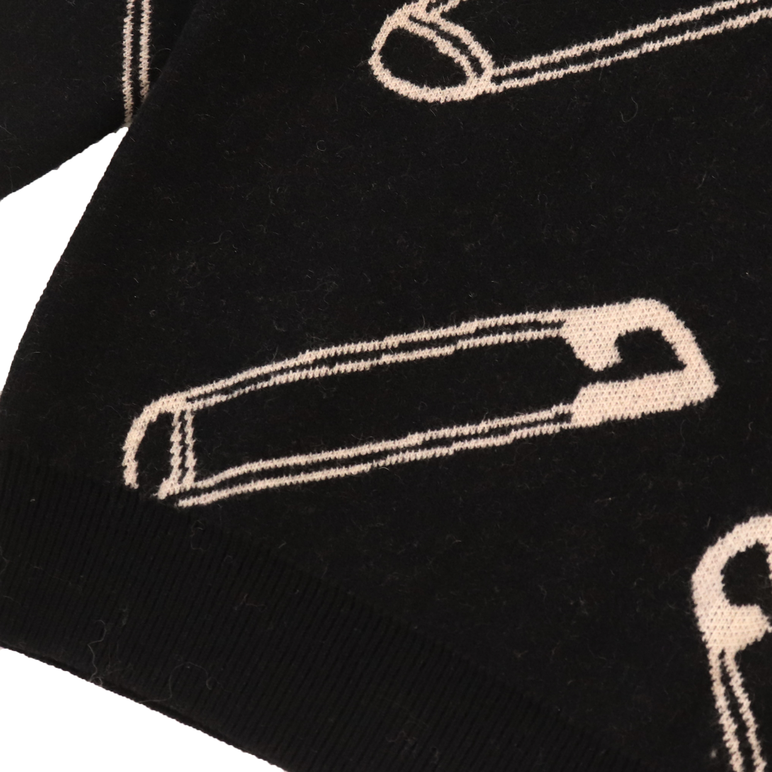 Herbst-Winter-Soem-kundenspezifischer schwarzer Druck-lange Hülsen-Frauen-Pullover-Strickpullover