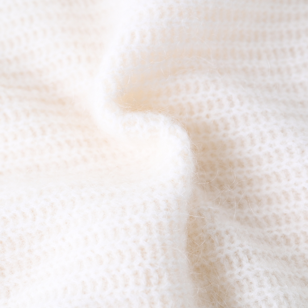 OEM Custom Damen Herbst Winter Strickwege weiche Langschläfe Beige Strickpullover Pullover Pullover