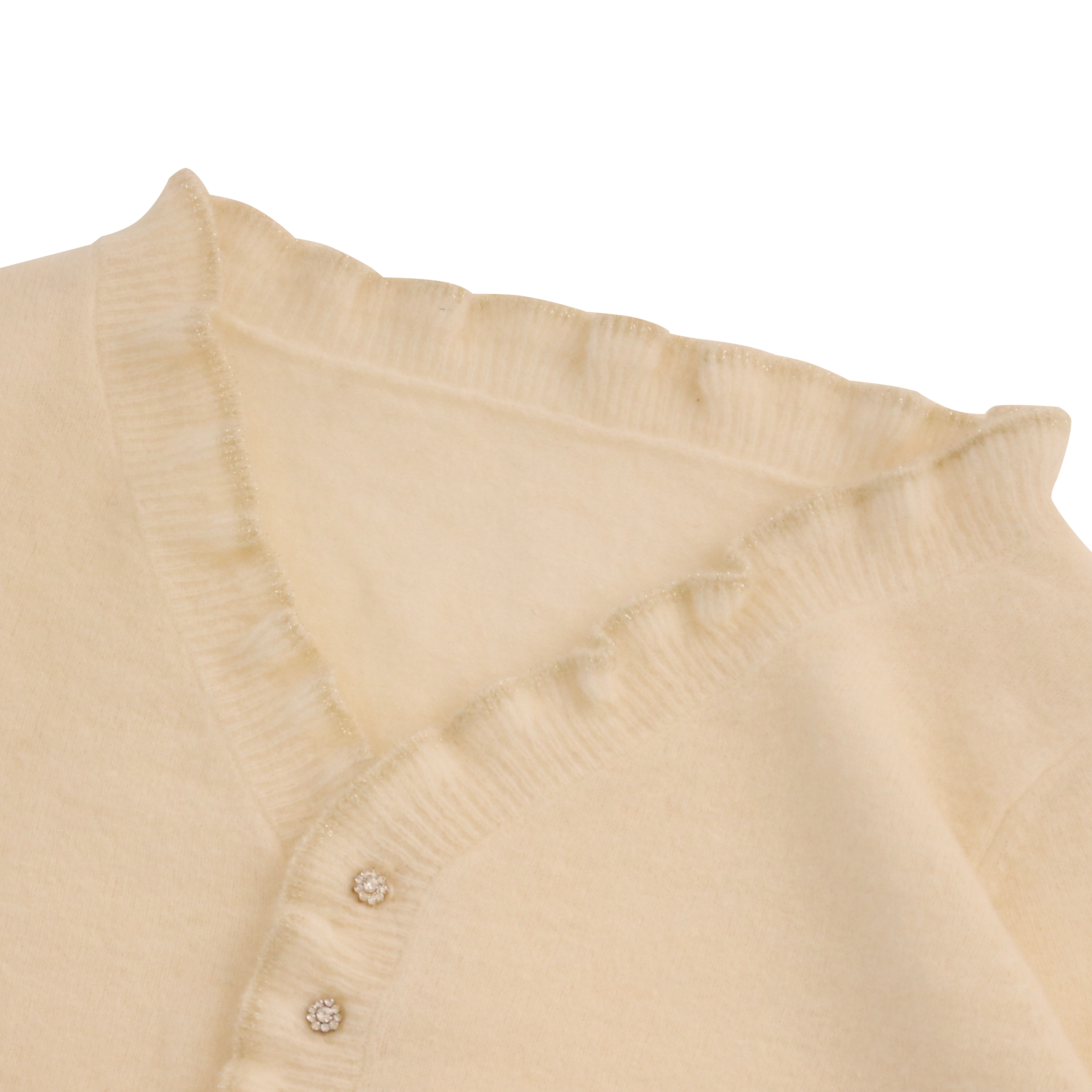 OEM Factory Custom Long Sleeves Beige Damen Damen Short Slim Strickpullover Strickjacke