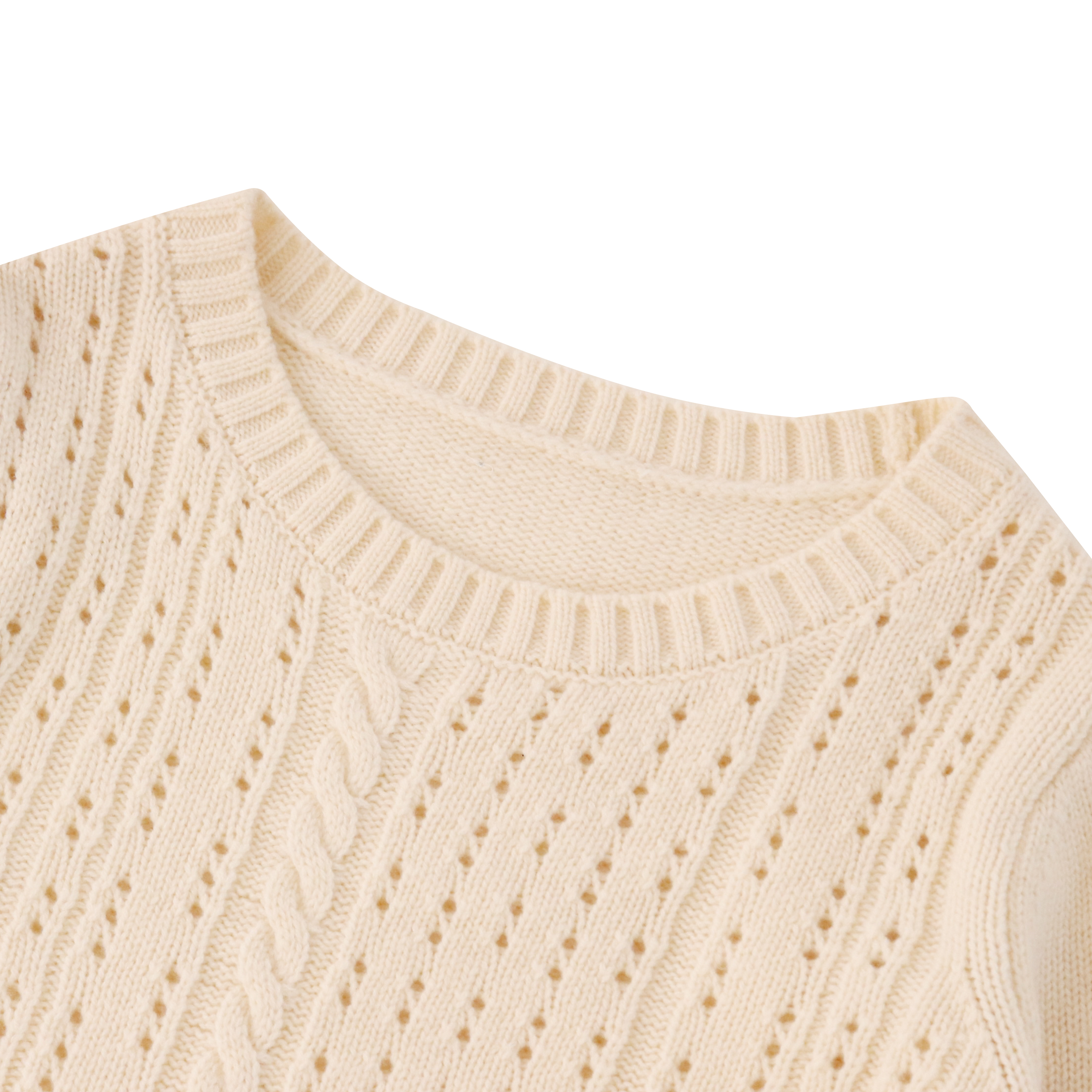 Herbst Winter OEM Factory Custom Langarm Hohlwolle Damen Pullover Strickpullover