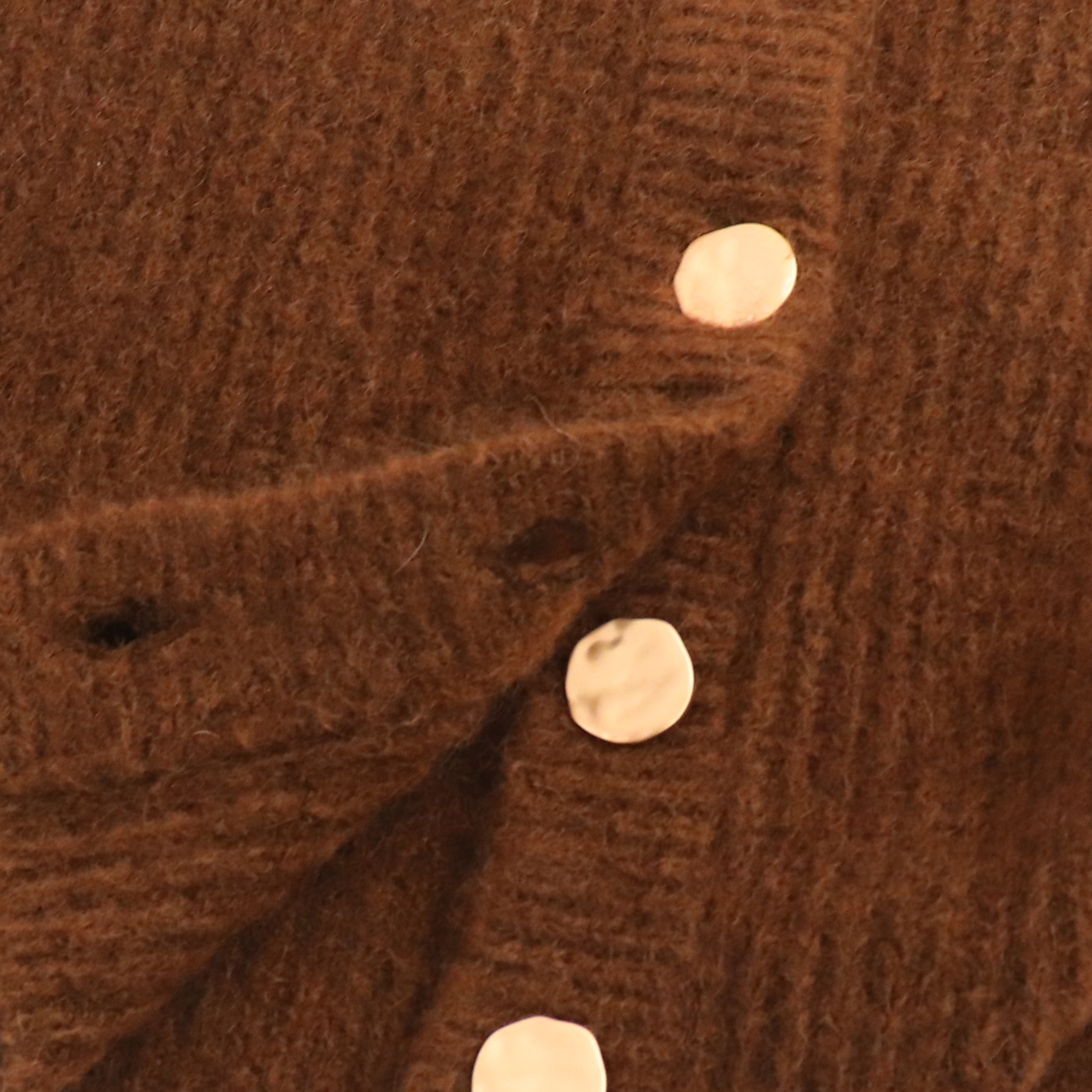 Herbst Winter OEM Custom Solid Brown Langarm Wolle Frauen Top Strickpullover Strickjacke