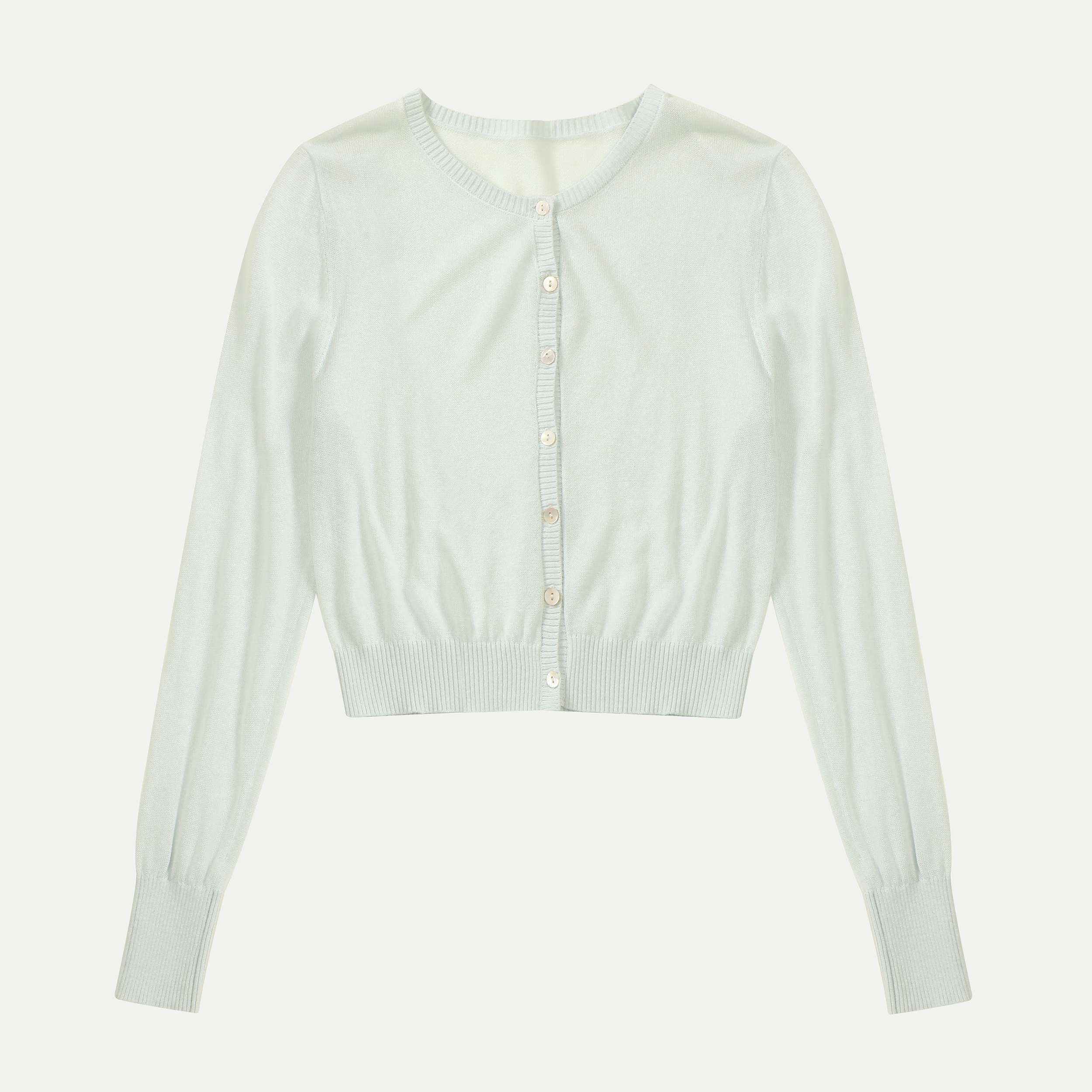 Tencel-Leinenmischung OEM Factory Custom Langarm-Beige-Damen-Shorts-Strickpullover-Cardigan