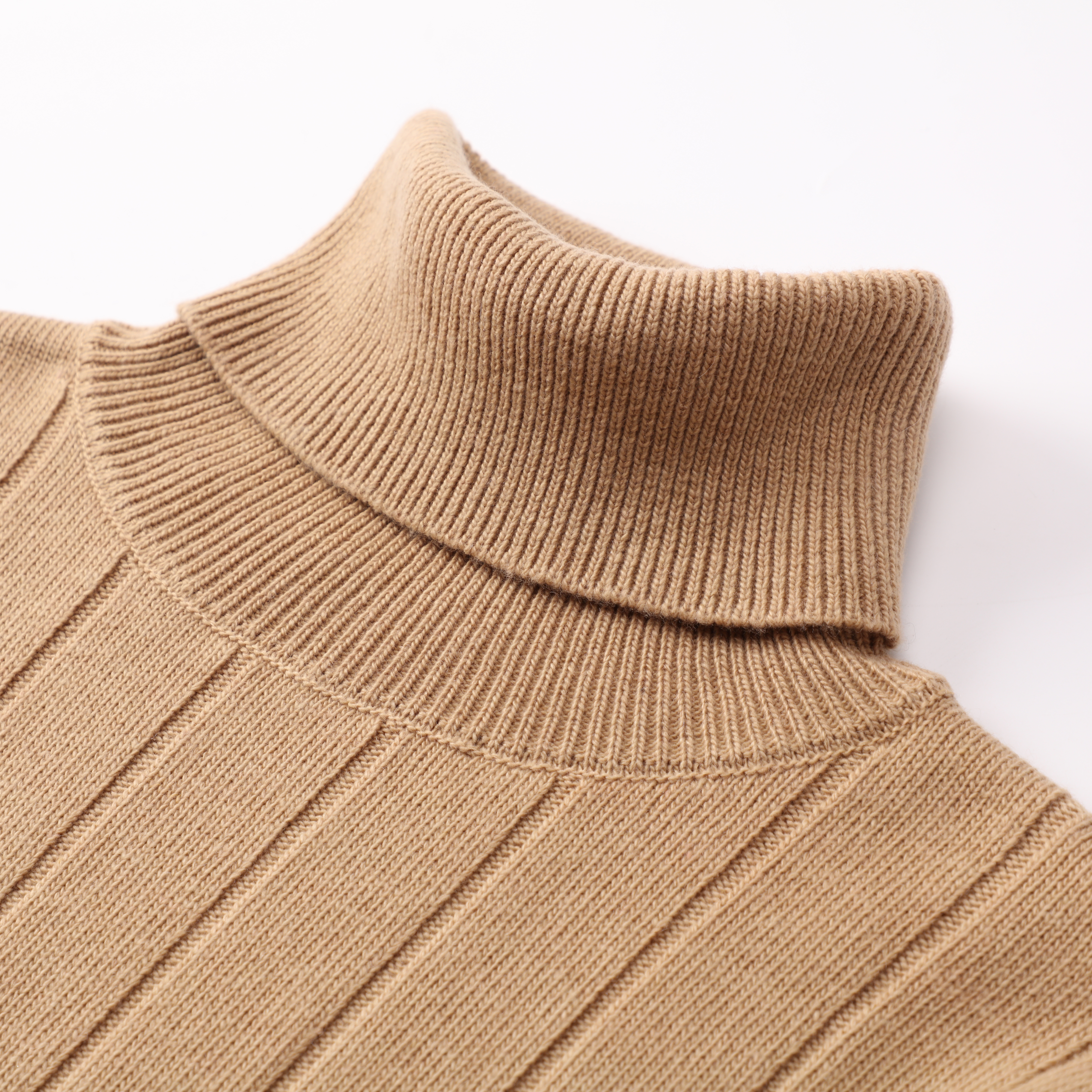 Herbst Winter OEM Custom Langarm Rollkragenpullover Khaki Dicke Damen Damen Pullover Strickpullover