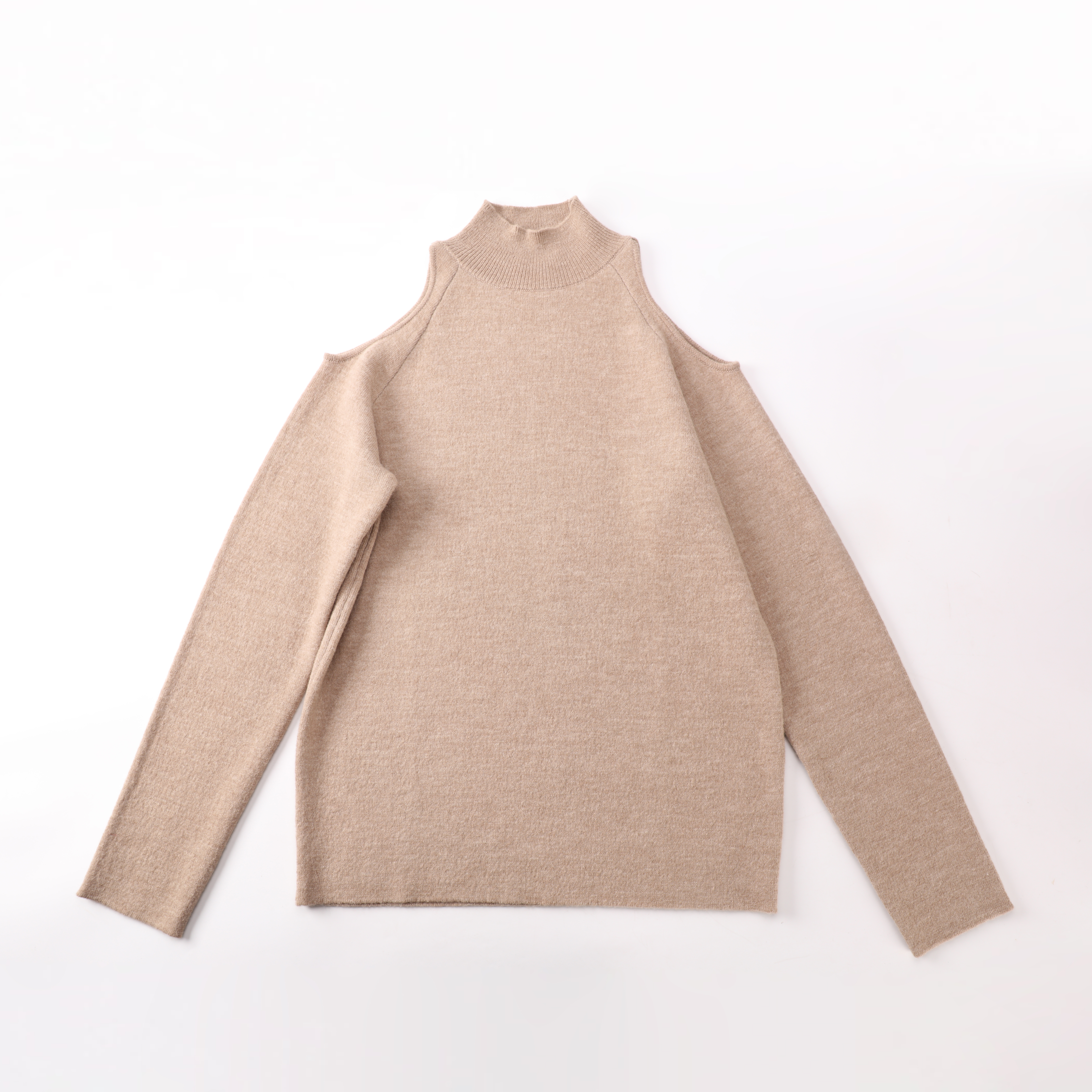 Herbst Winter OEM Factory Custom langärmeliger Rollkragenpullover mit ausgehöhltem Damen-Pullover