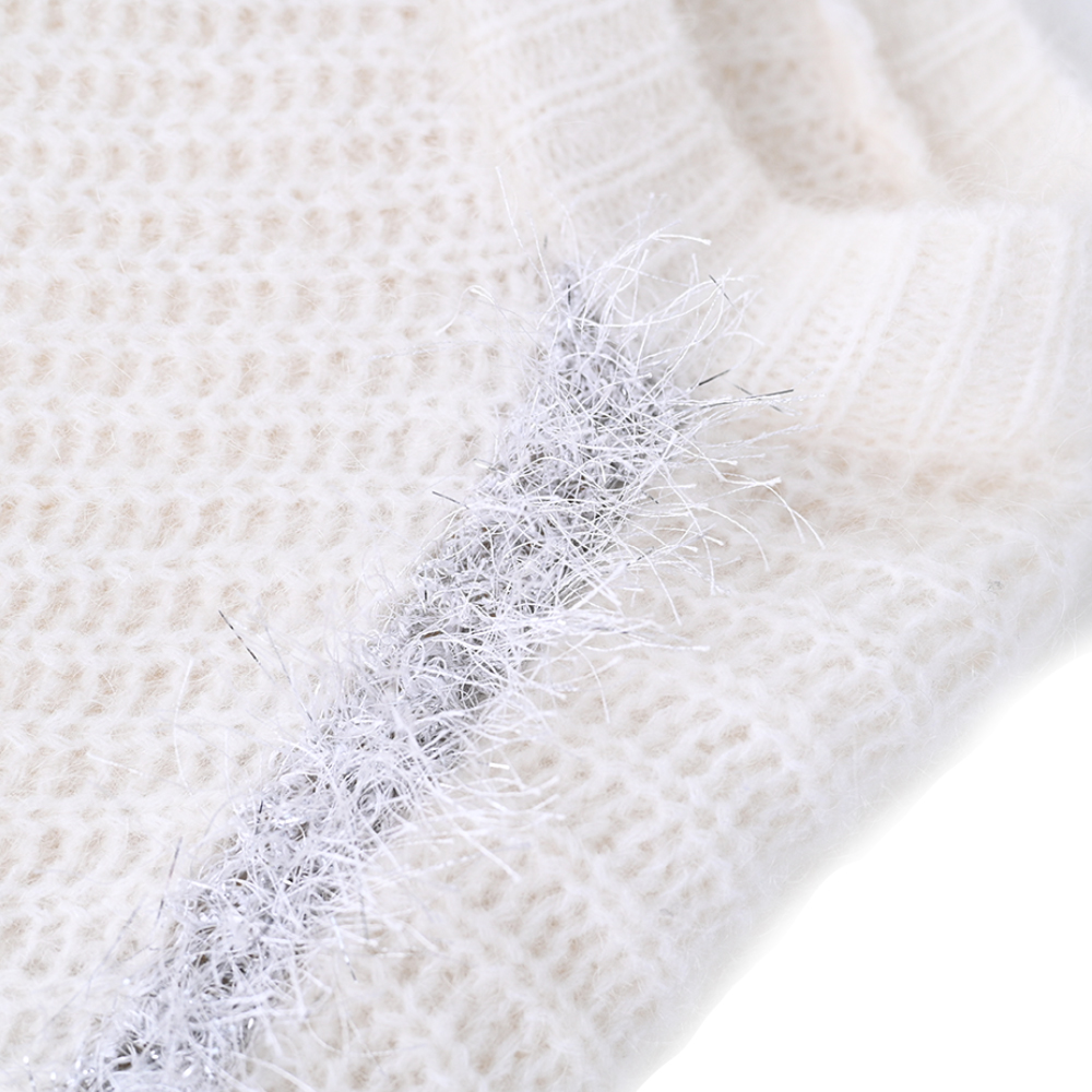 OEM Custom Damen Herbst Winter Strickwege weiche Langschläfe Beige Strickpullover Pullover Pullover