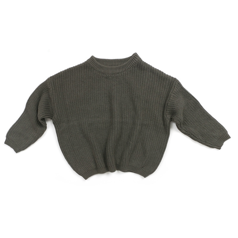 OEM-kundenspezifischer gestrickter Winter-Rundhals-Strickpullover aus Baumwolle für Kinder