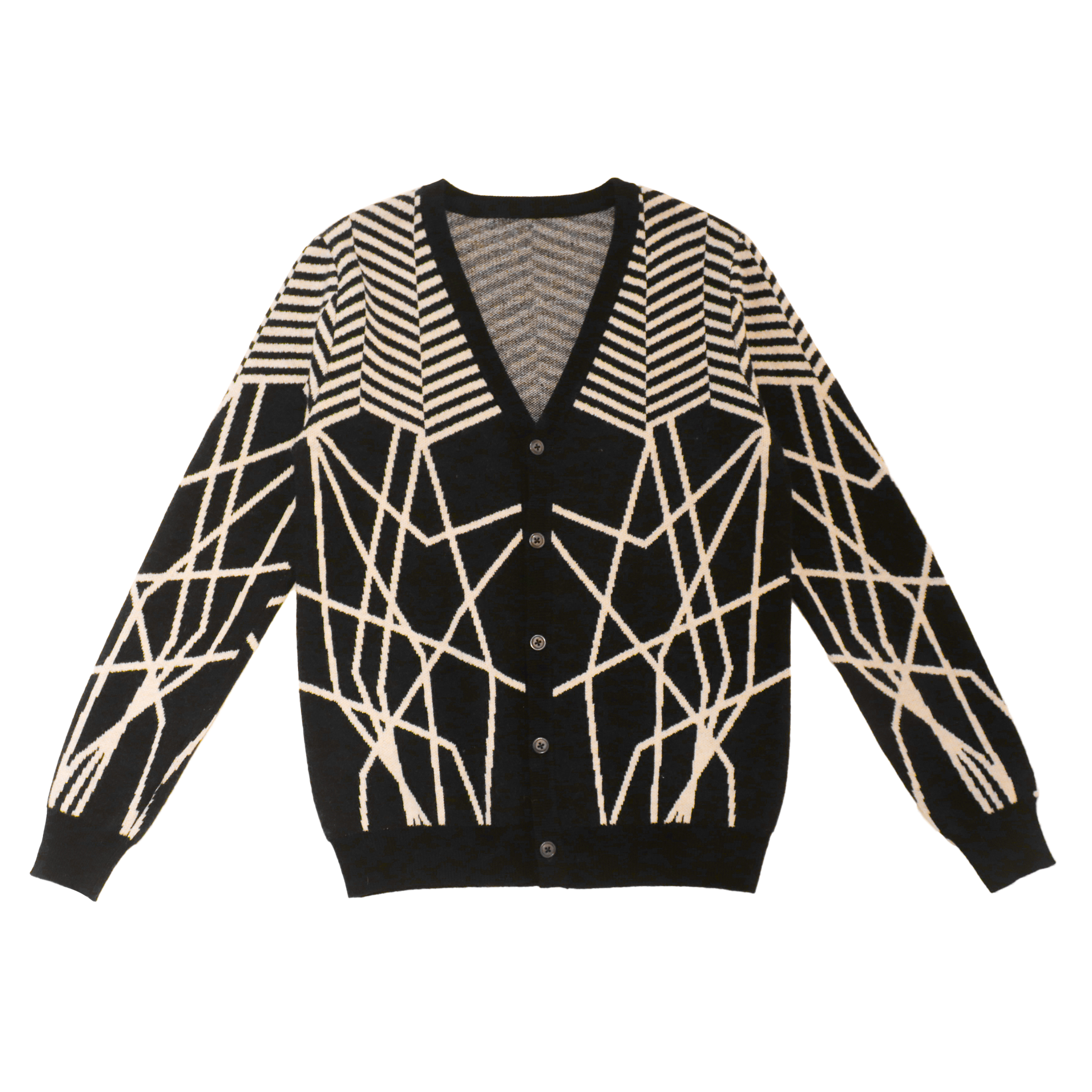 OEM Custom Black Print Langarm Wolle Damen Damen Strickpullover Mantel Strickjacke