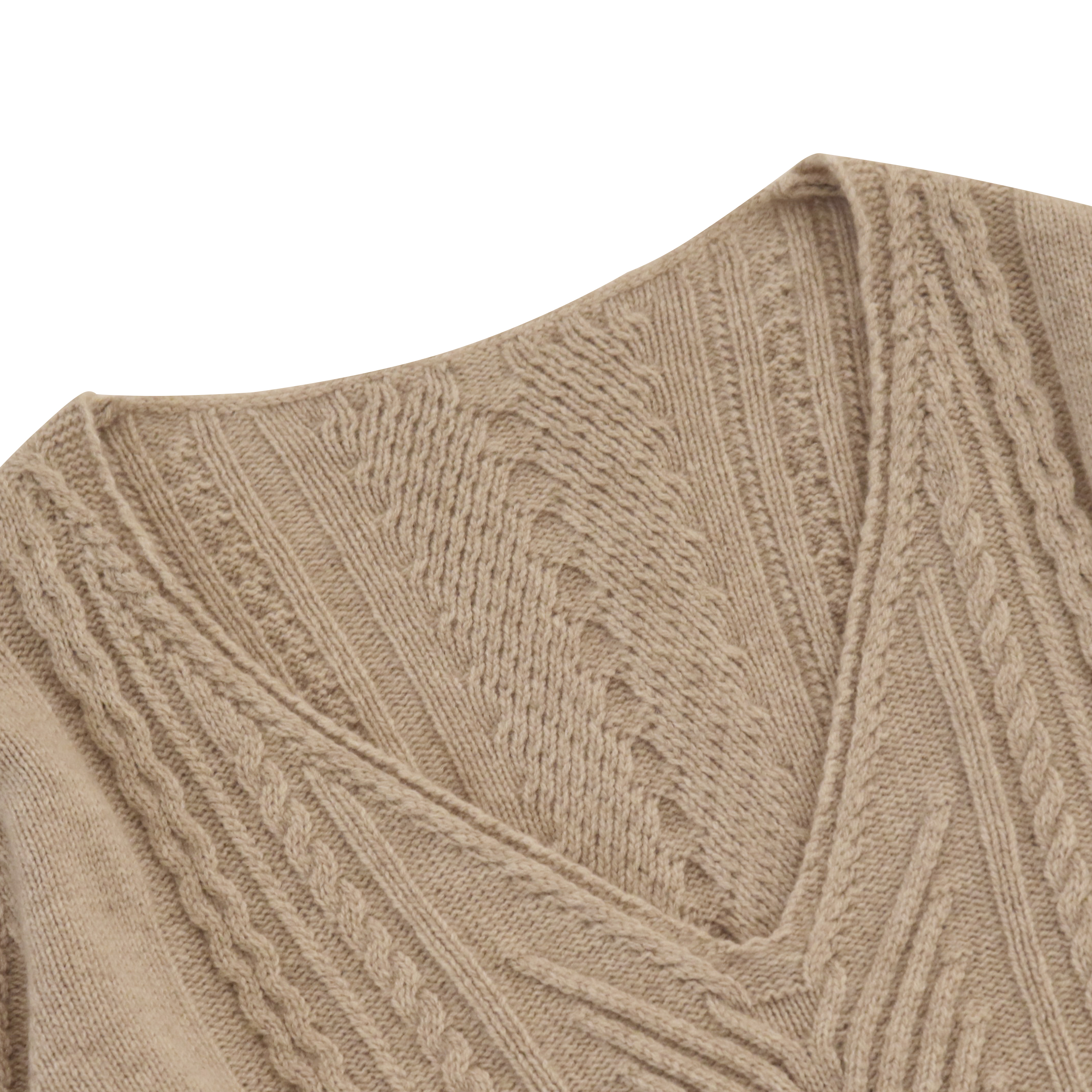 Herbst Winter OEM Factory Custom Langarm grauer Damen Pullover Strickpullover