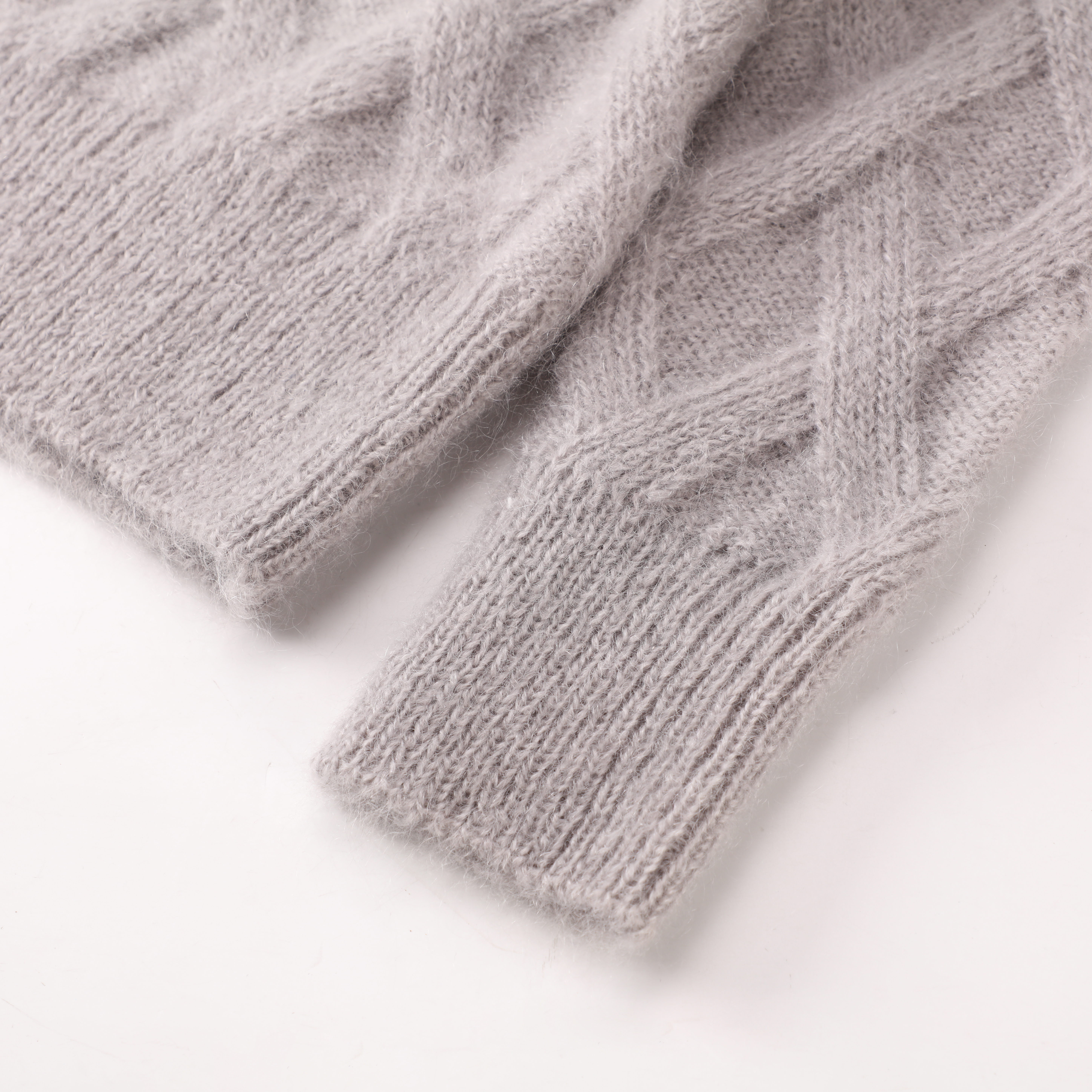 Herbst Winter OEM Factory Fashion New Custom Langarm Wolle V-Ausschnitt Grau Damen Pullover Strickpullover