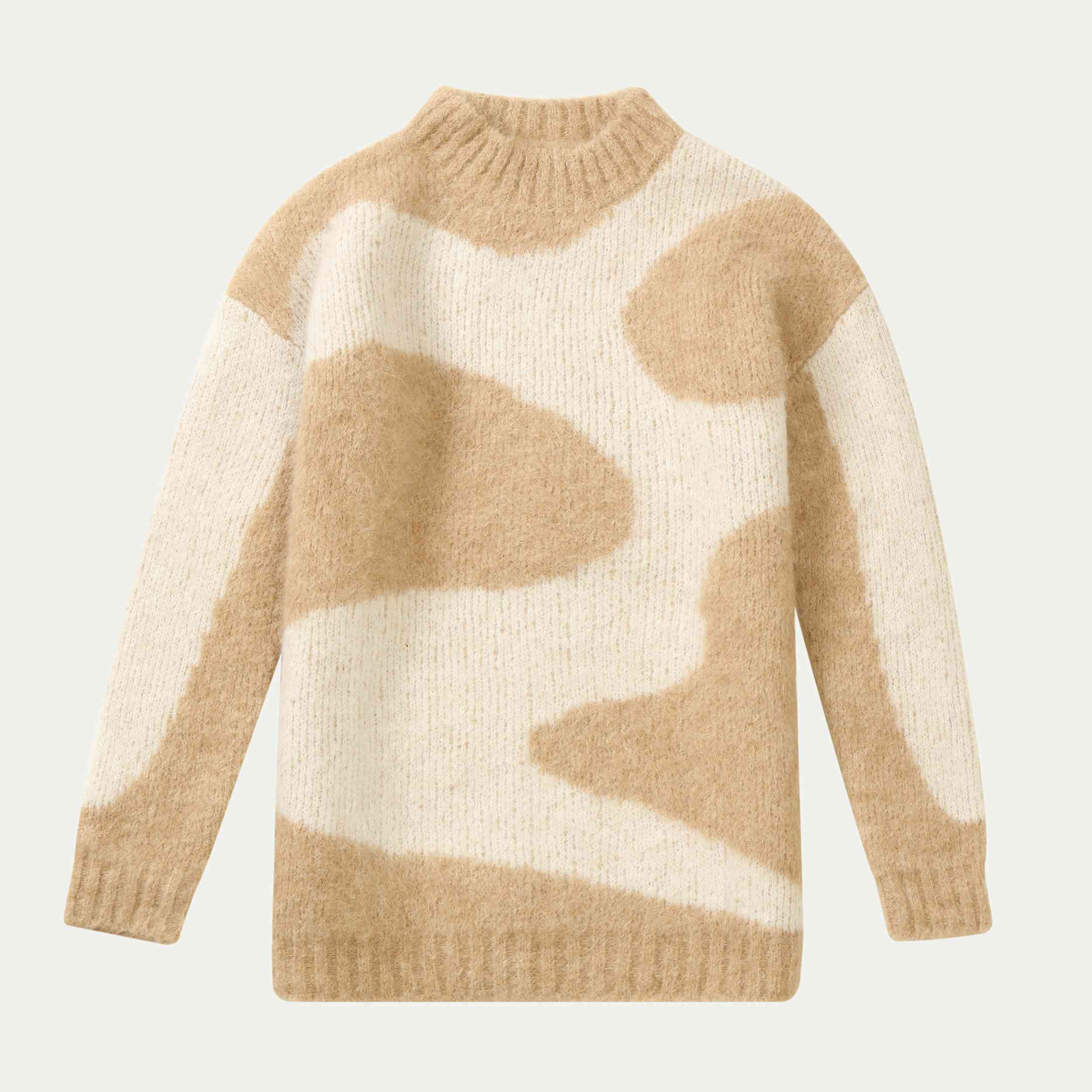 Herbst Winter OEM Factory Custom Wolle Langarm Damen Pullover Strick-Jacquard-Pullover 