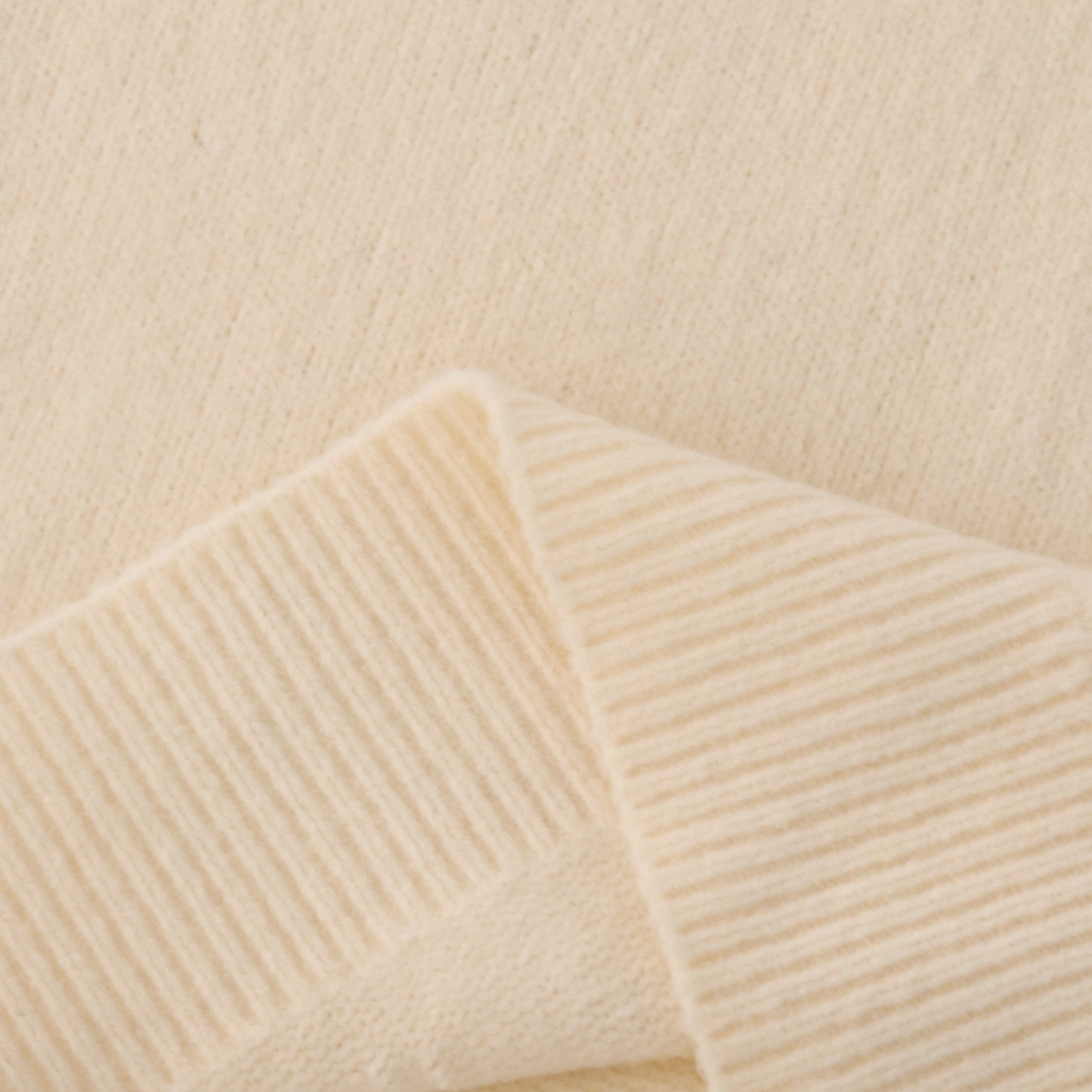 Herbst Winter OEM Factory Custom Langarm Beige V-Ausschnitt Damen Pullover Strickpullover