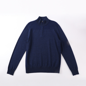 Herbst Winter OEM Custom Navy Langarm Damen Damen Pullover Strickpullover mit Reißverschluss