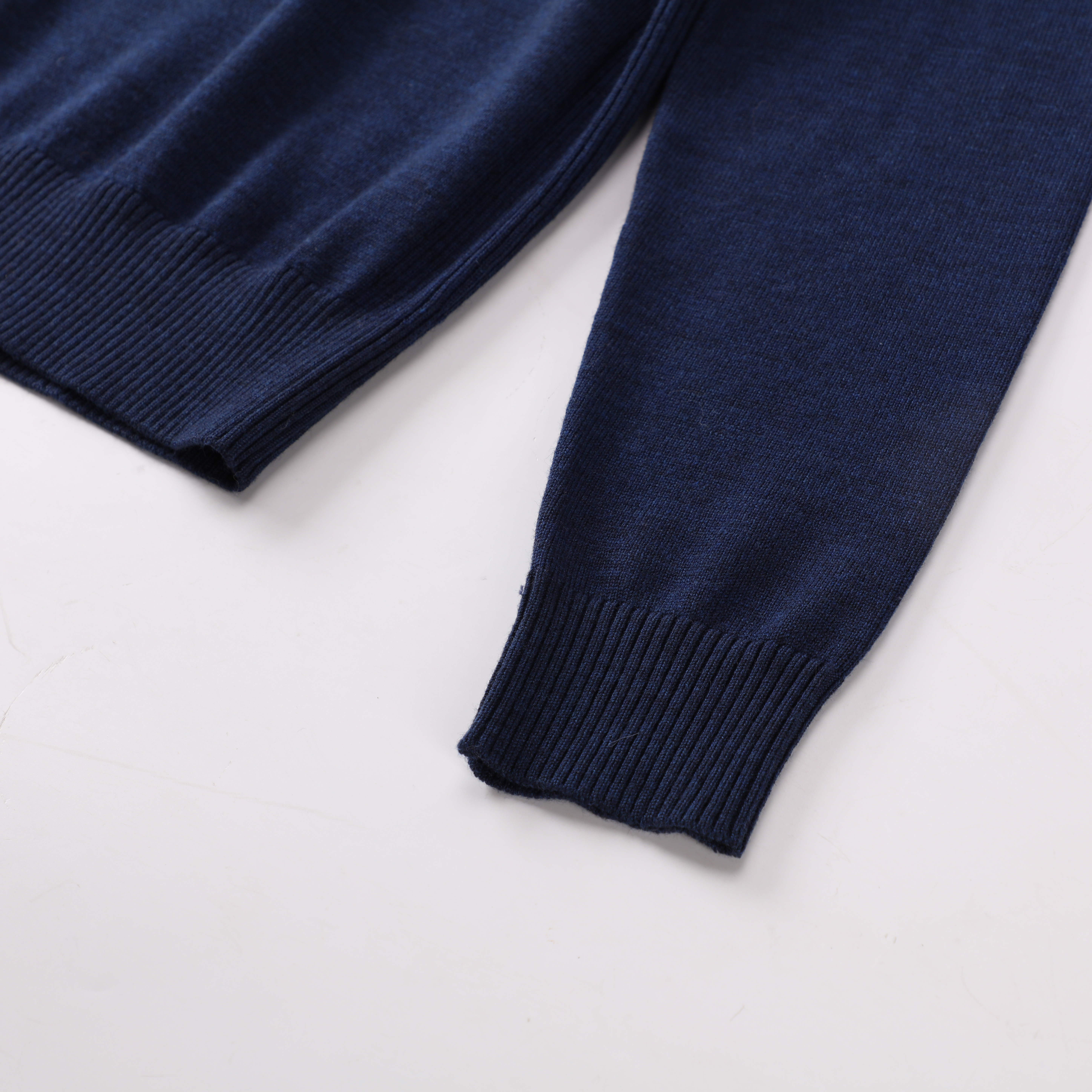 Herbst Winter OEM Custom Navy Langarm Damen Damen Pullover Strickpullover mit Reißverschluss