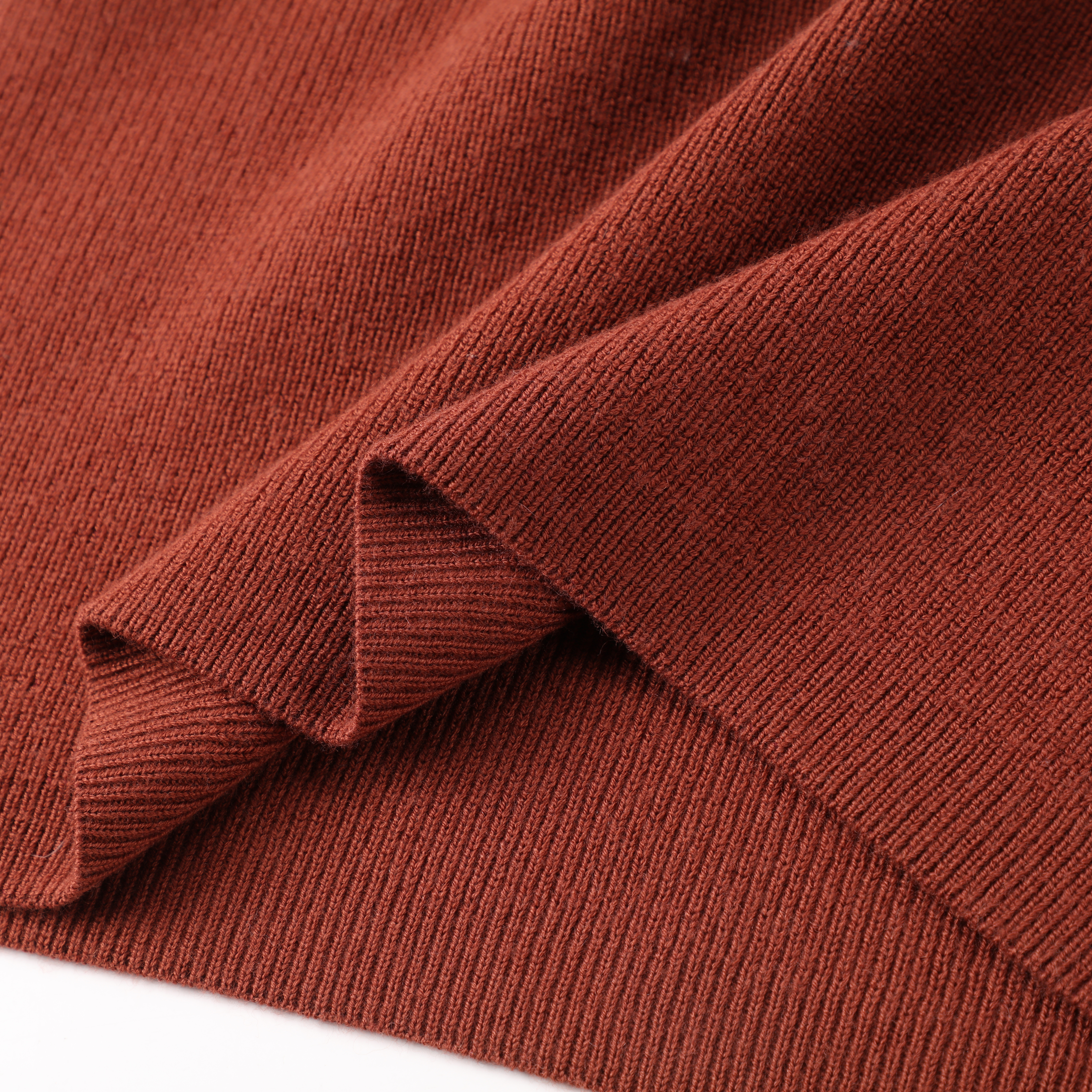 Winter OEM Custom Red Rüschenärmel V-Ausschnitt Damen Damen Pullover Strickpullover