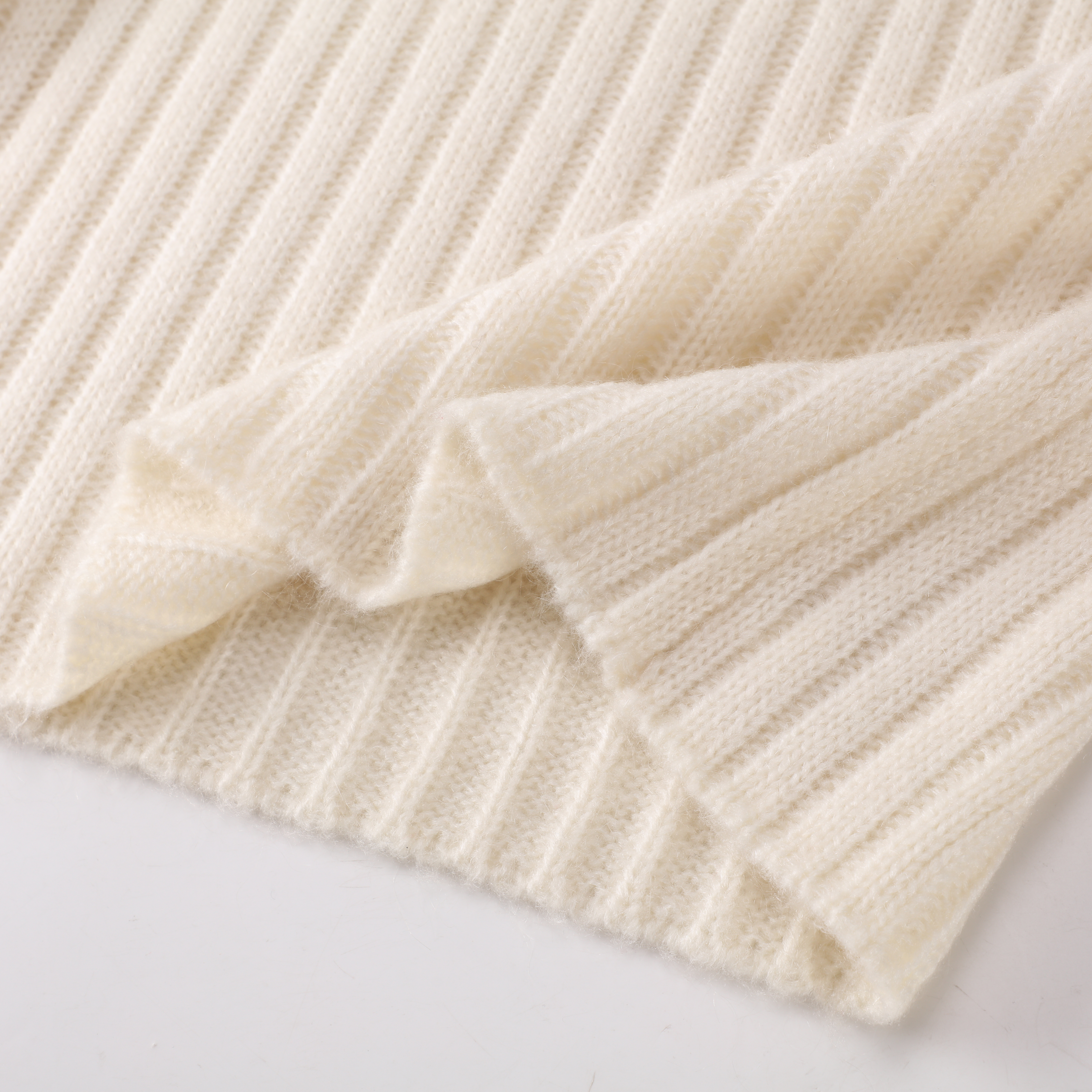 Herbst Winter OEM Factory Custom Beige Langarm Oansatz Damen Damen Pullover Strickpullover