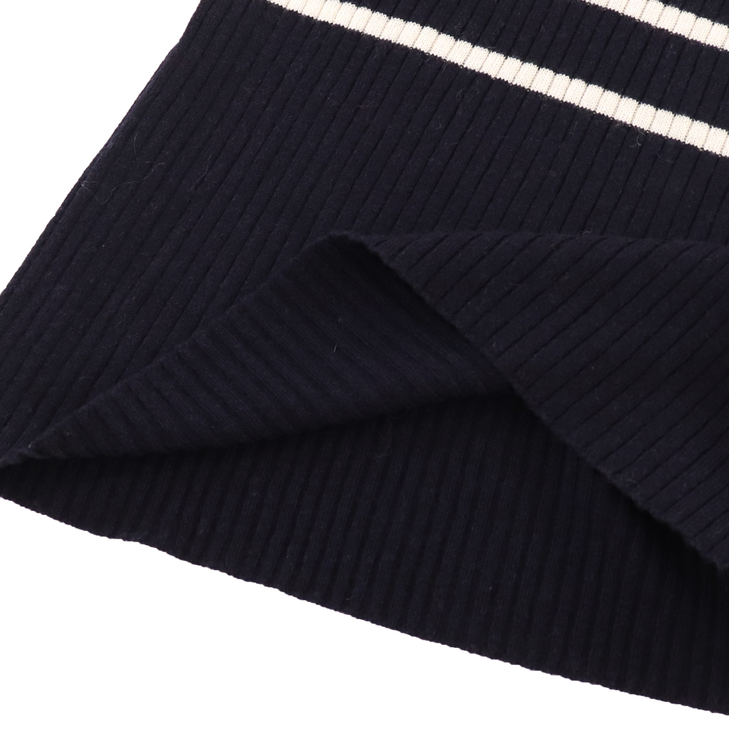 Herbst-Winter-Soem-Fabrik-kundenspezifisches kurzes Hülsen-gestreiftes Frauen-Pullover-Strick-Pullover-Kleid