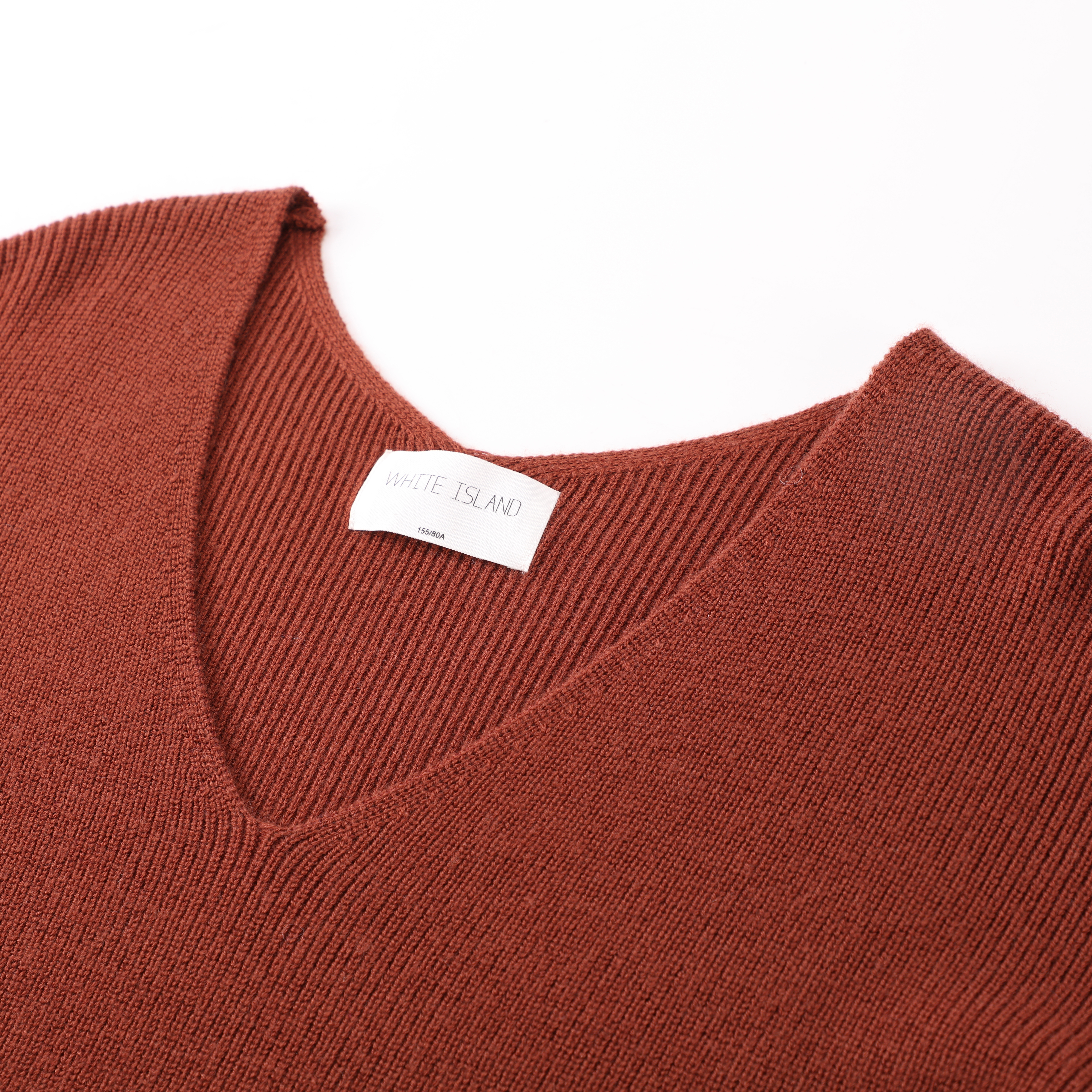 Winter OEM Custom Red Rüschenärmel V-Ausschnitt Damen Damen Pullover Strickpullover