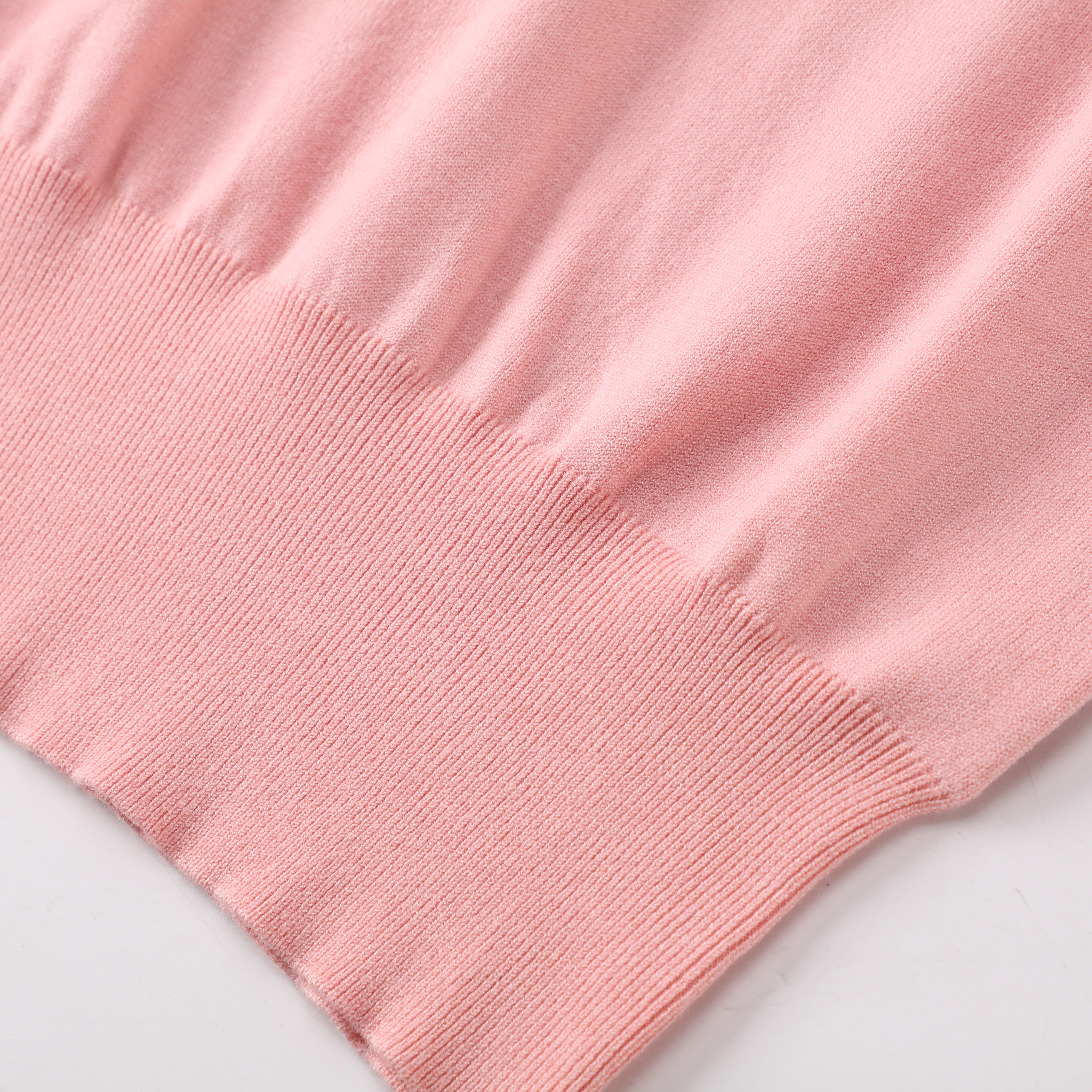 Frühling Herbst OEM Custom Rosa Kurzarm O-Ausschnitt bedruckt Damen Damen Pullover Strickpullover